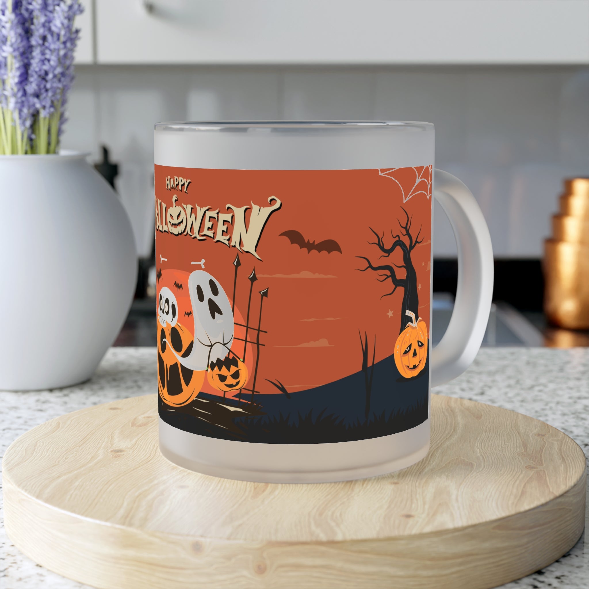 Happy Halloween with Pumpkin | Frosted Glass Mug