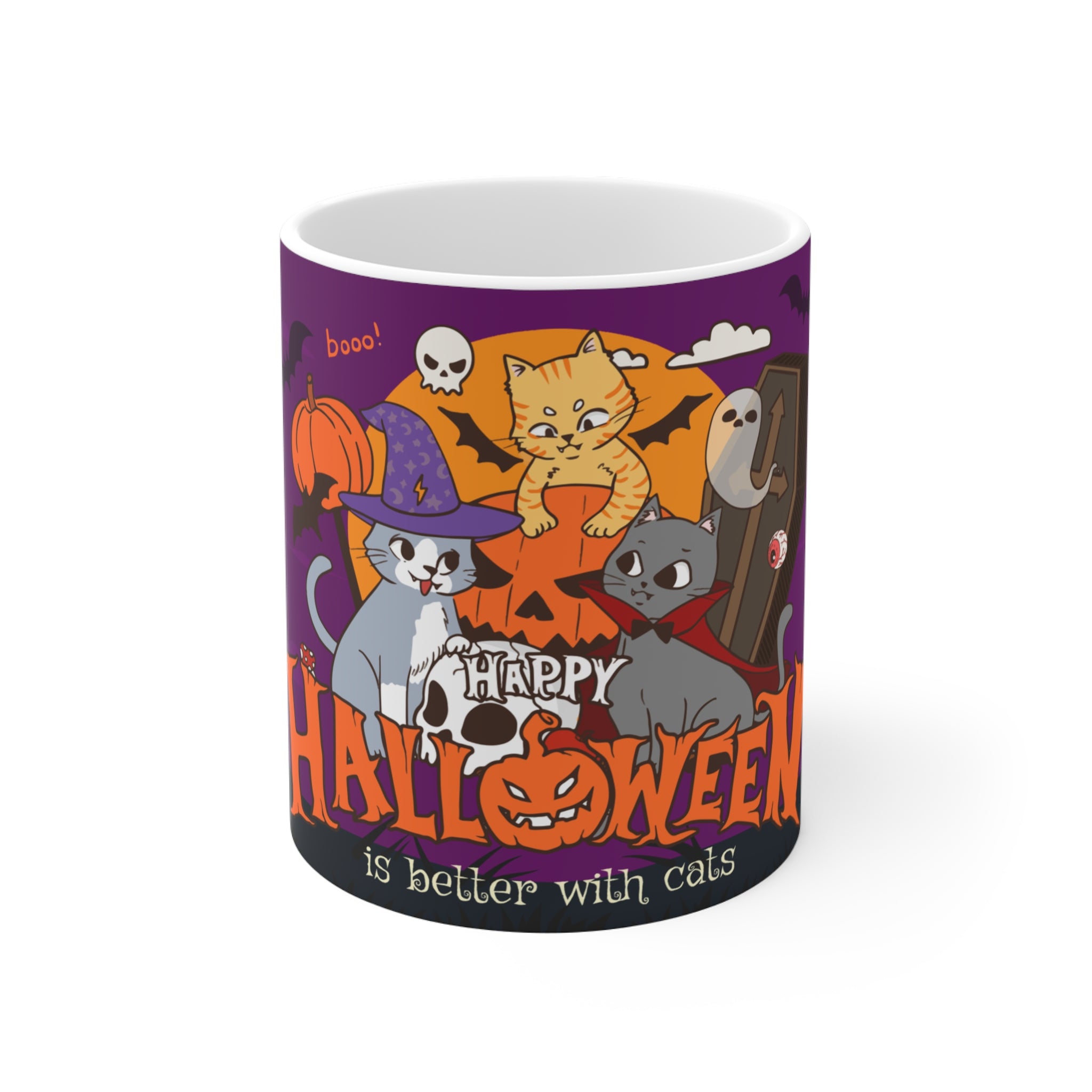 Happy Halloween is Better with Cats | Ceramic Mugs