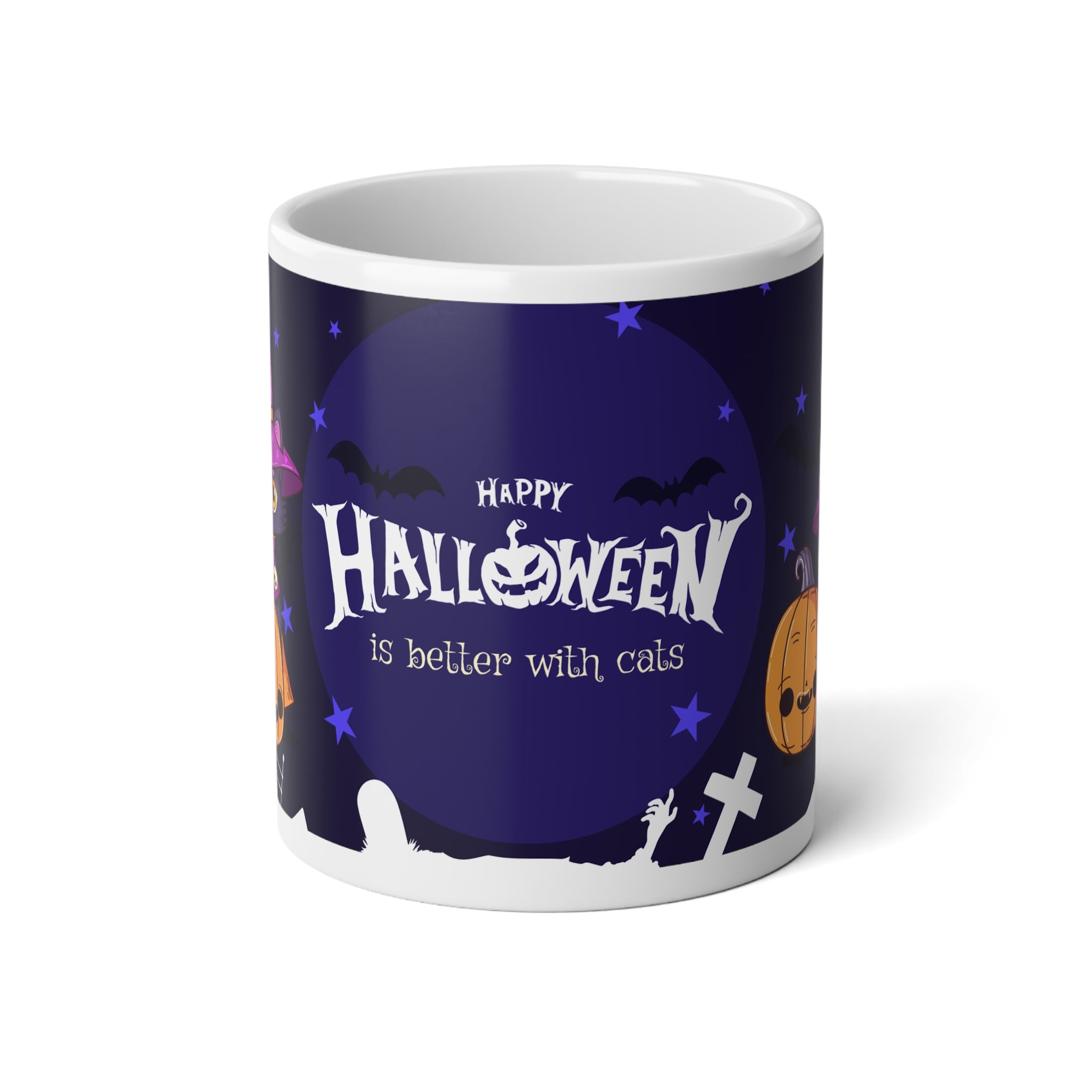 Happy Halloween with Witch's Cats | Jumbo Mug