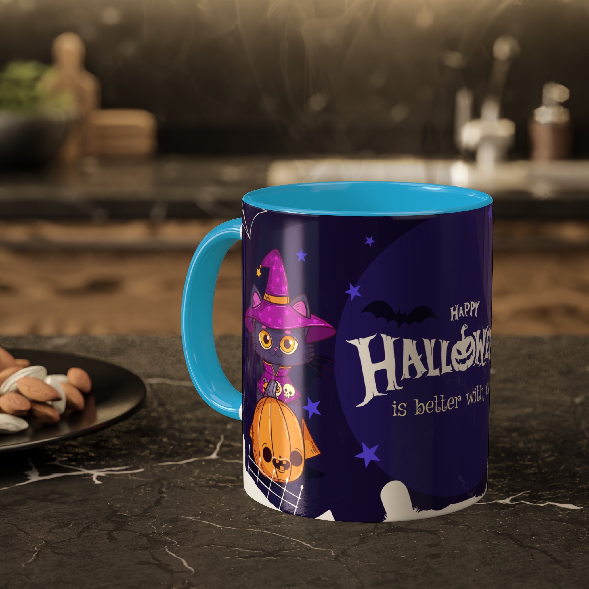 Happy Halloween with Witch's Cats | Colorful Mugs
