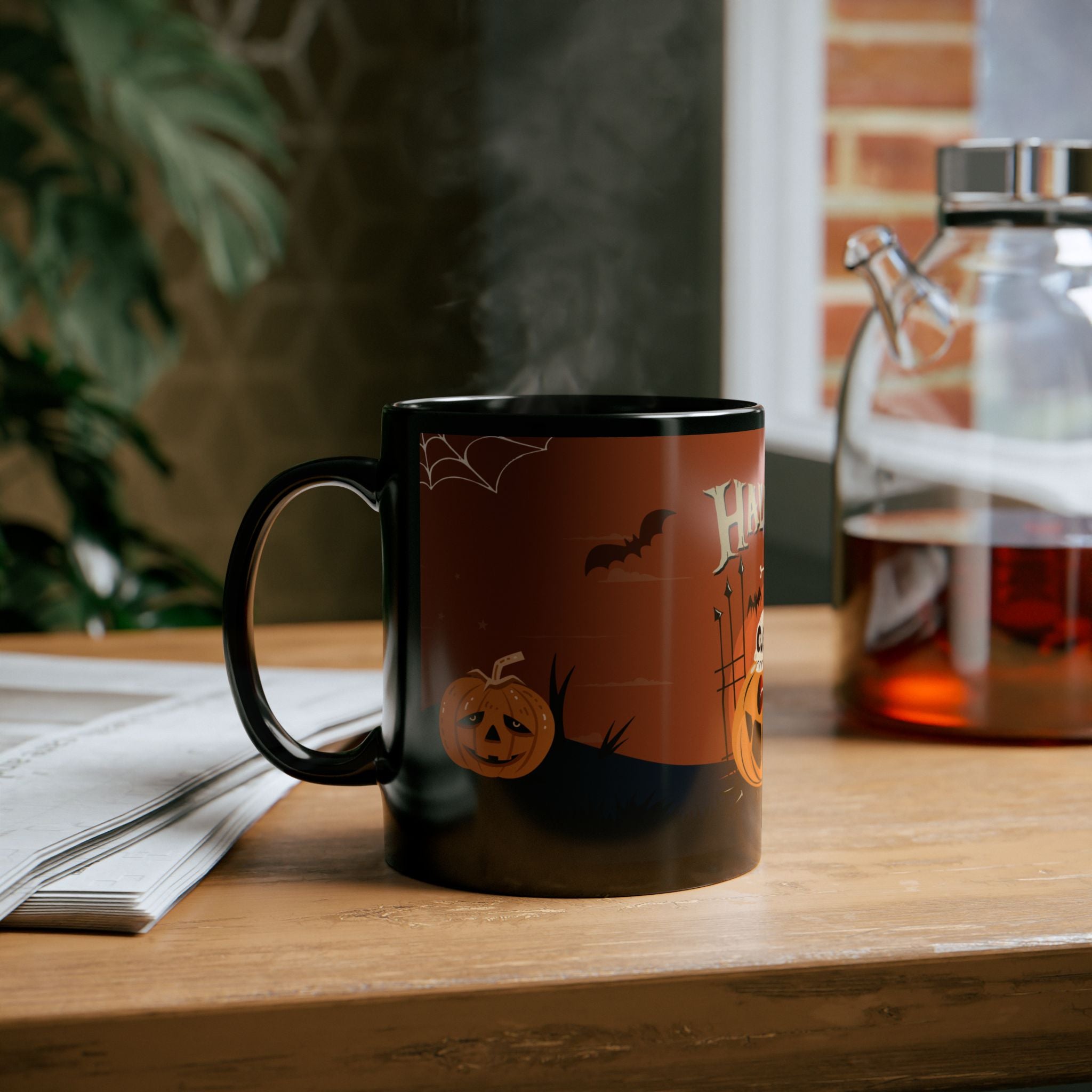 Happy Halloween with Pumpkin | Black Mug