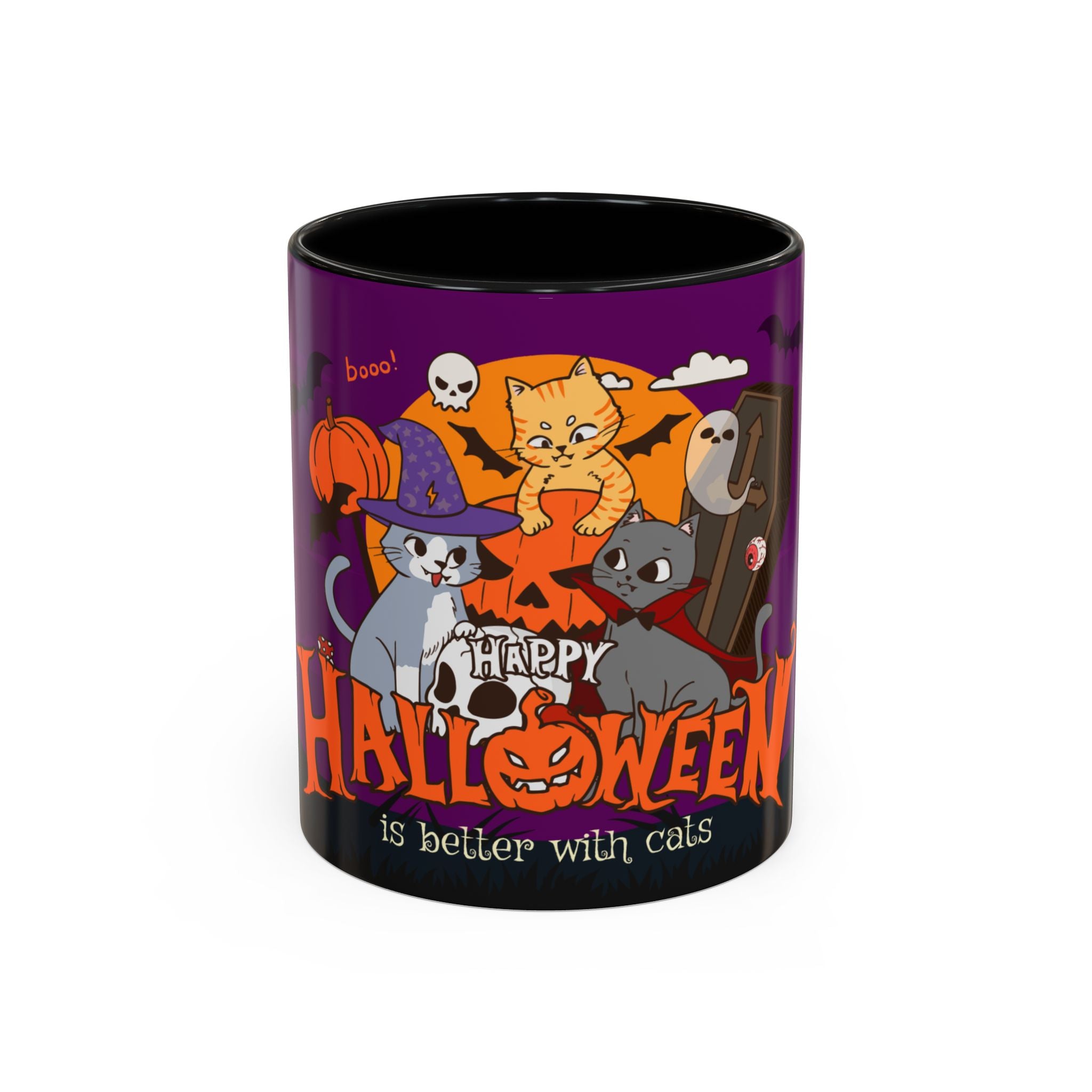 Happy Halloween is Better with Cats | Accent Coffee Mug