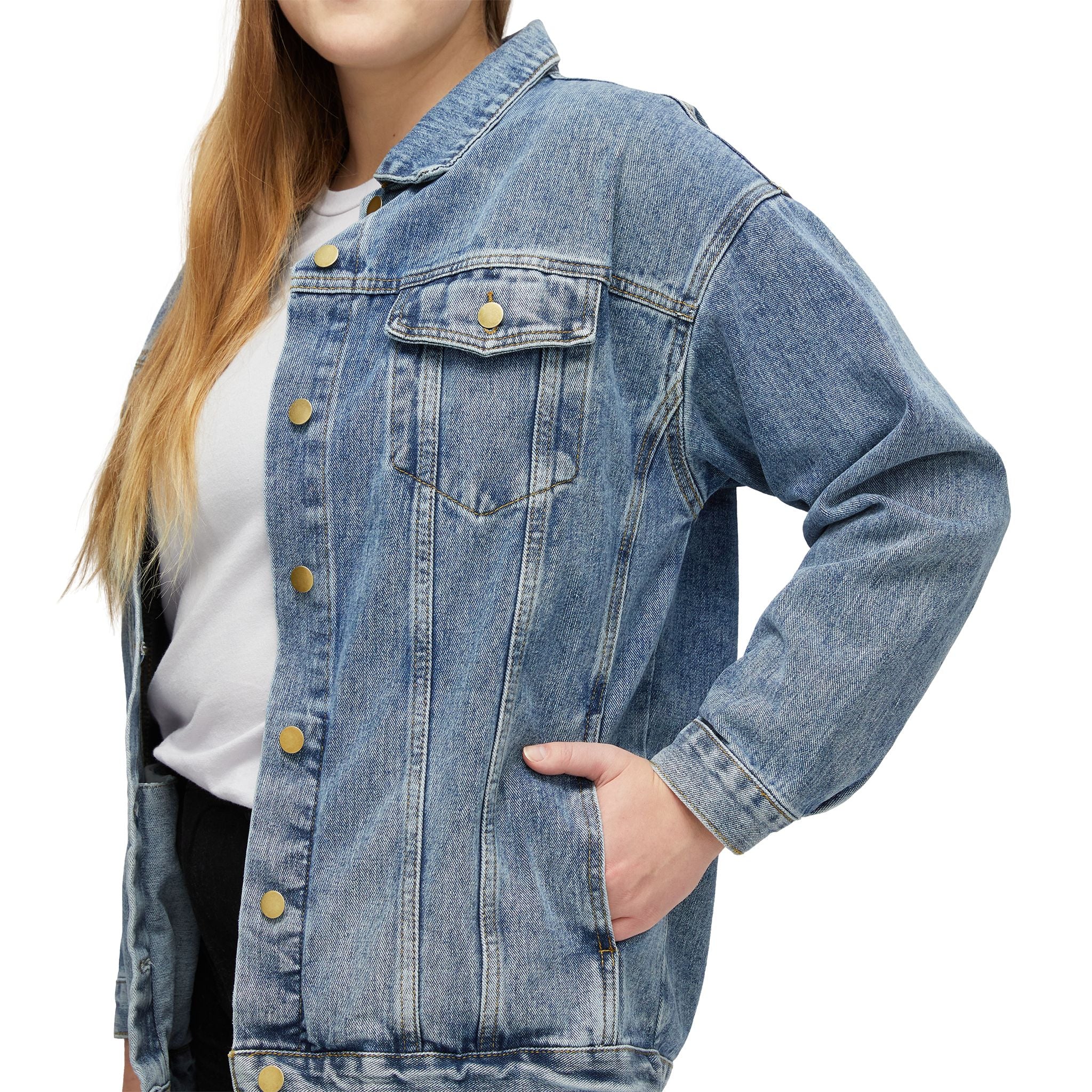 Scary Halloween with Skeletons and Ghost | Women's Denim Jacket