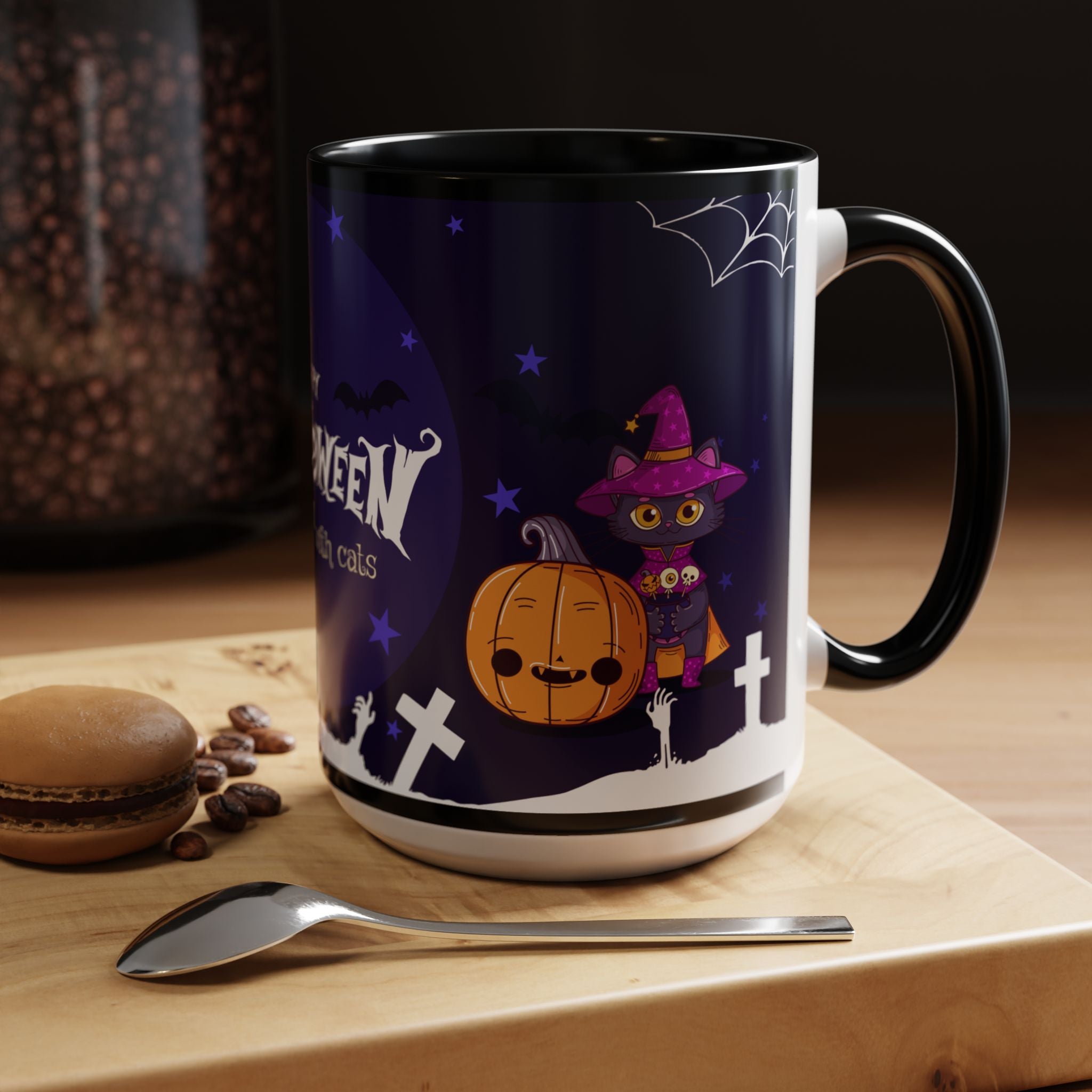 Happy Halloween with Witch's Cats | Accent Coffee Mug