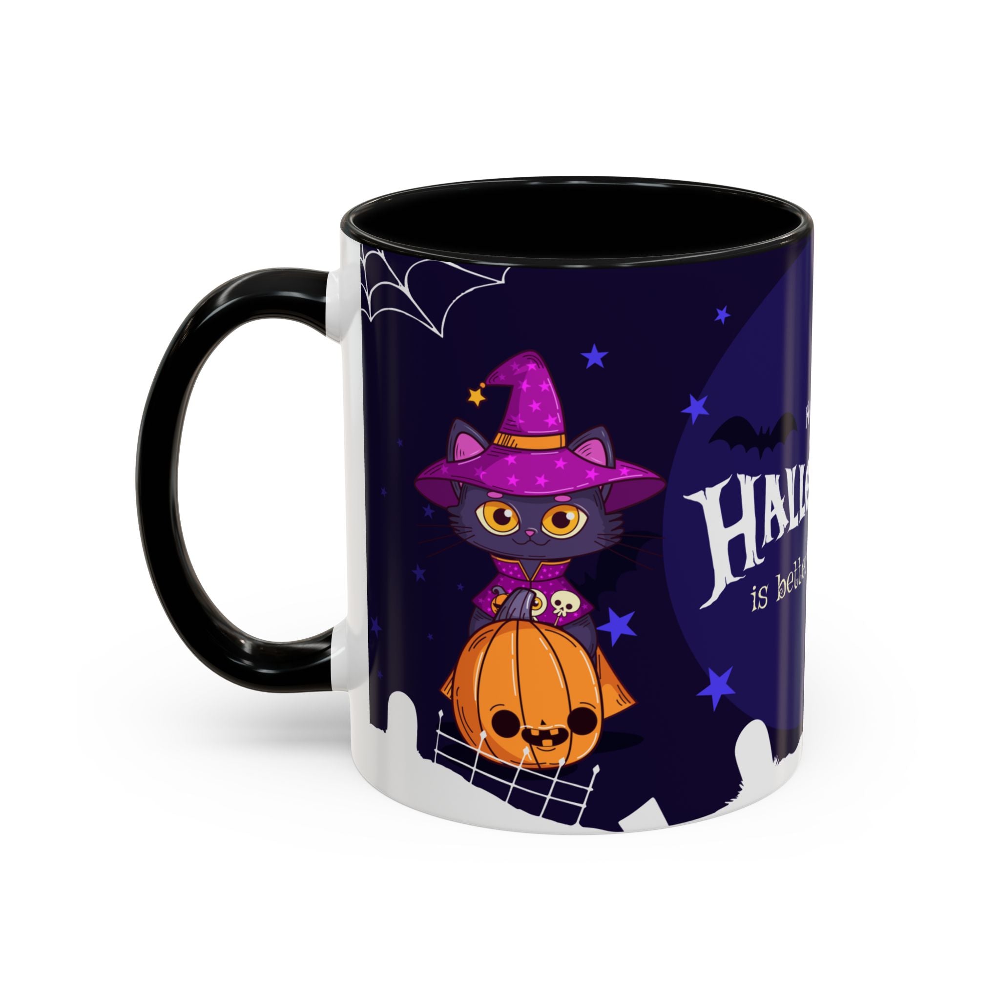Happy Halloween with Witch's Cats | Accent Coffee Mug