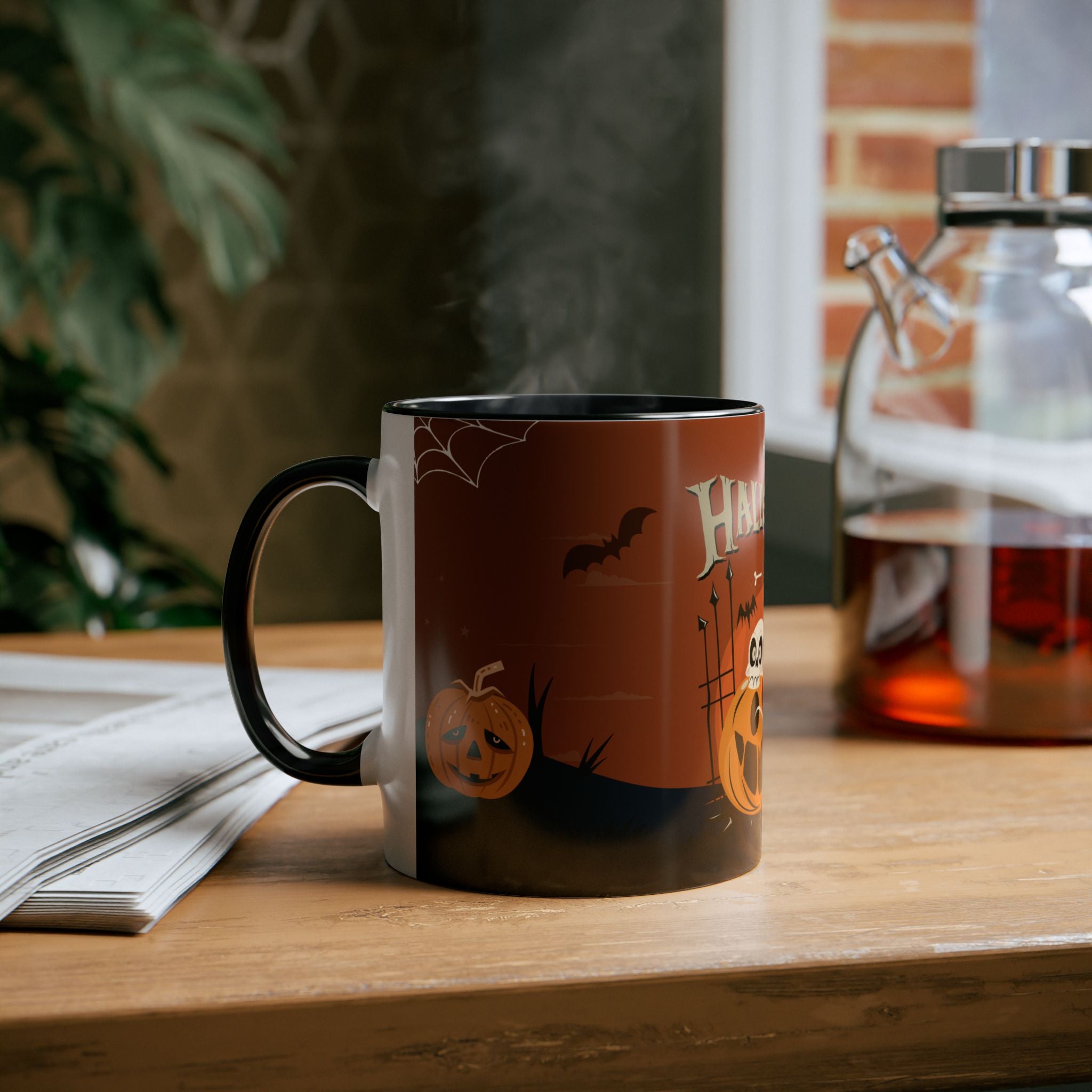 Happy Halloween with Pumpkin | Two-Tone Coffee Mugs