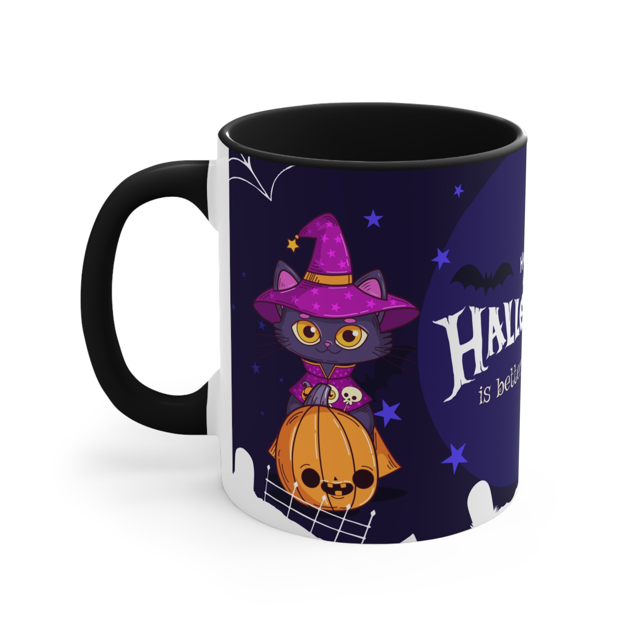 Happy Halloween with Witch's Cats | Accent Mugs