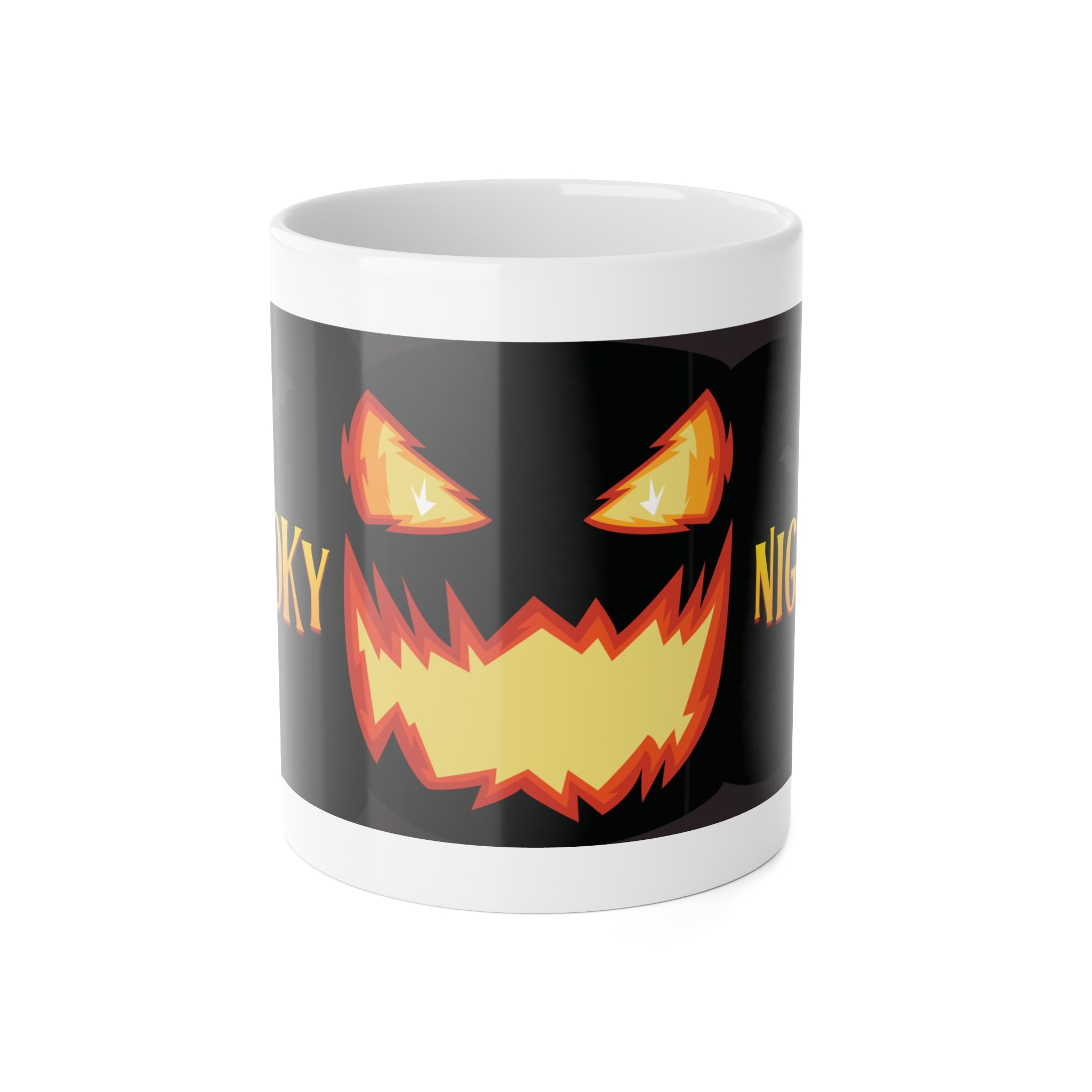 Spooky Night Pumpkin | Scary Halloween Pumpkin | White Ceramic Mug