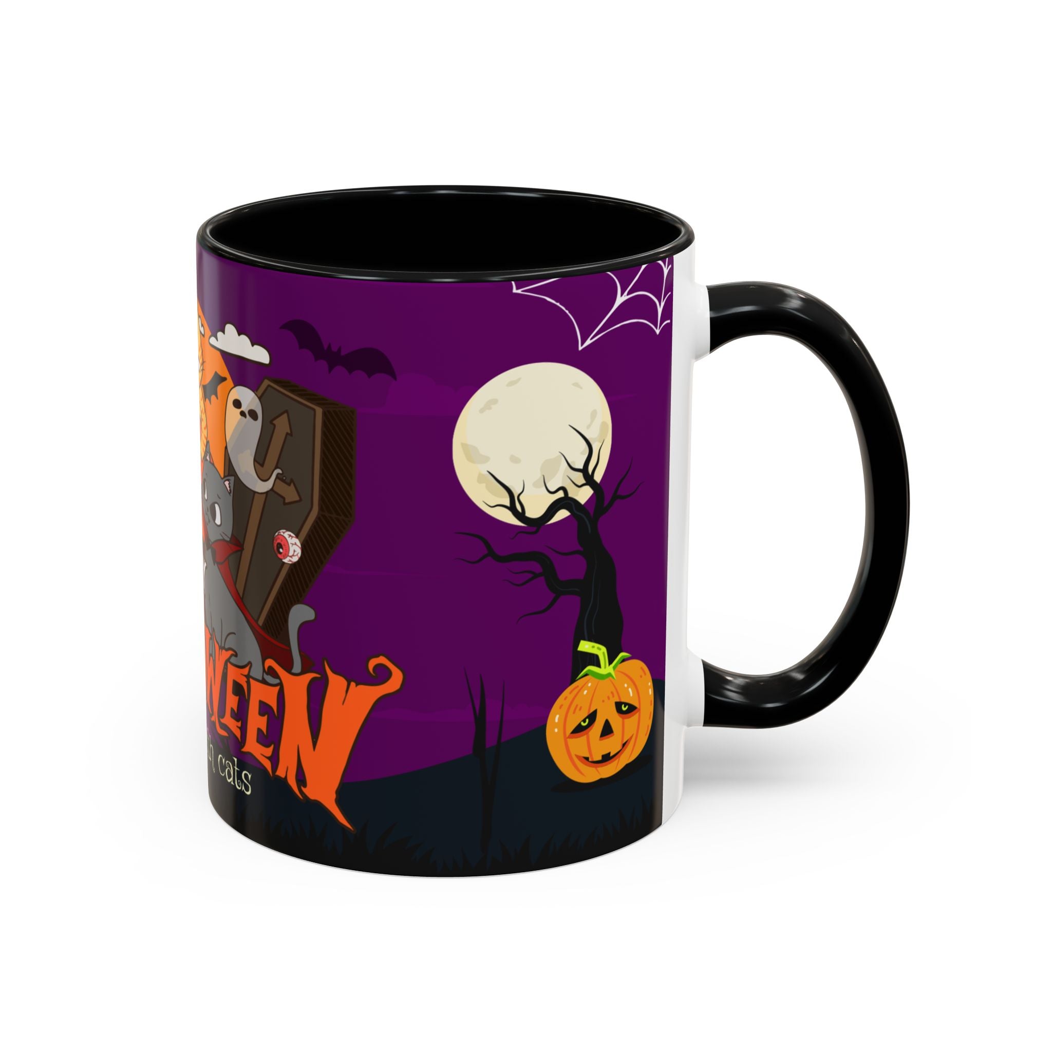 Happy Halloween is Better with Cats | Accent Coffee Mug