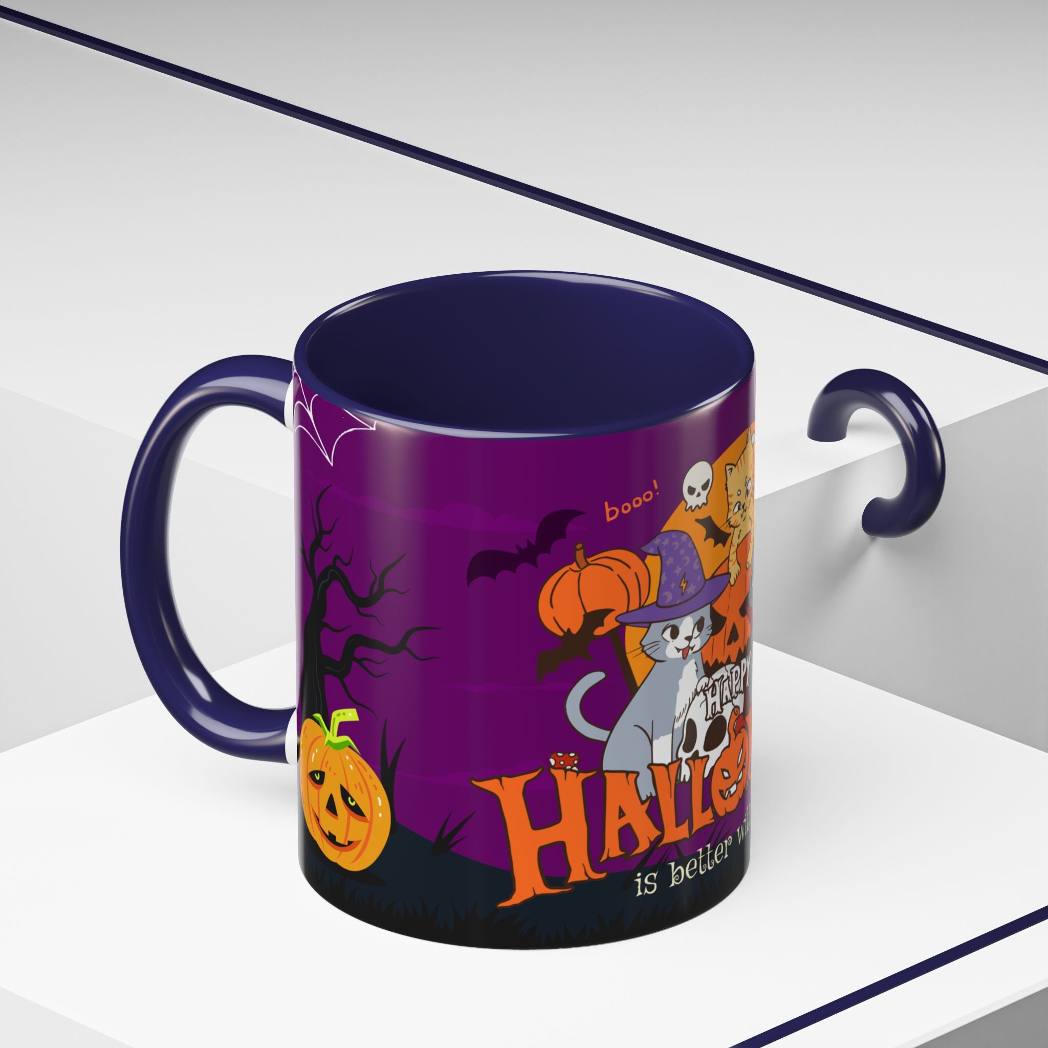 Happy Halloween is Better with Cats | Accent Coffee Mug