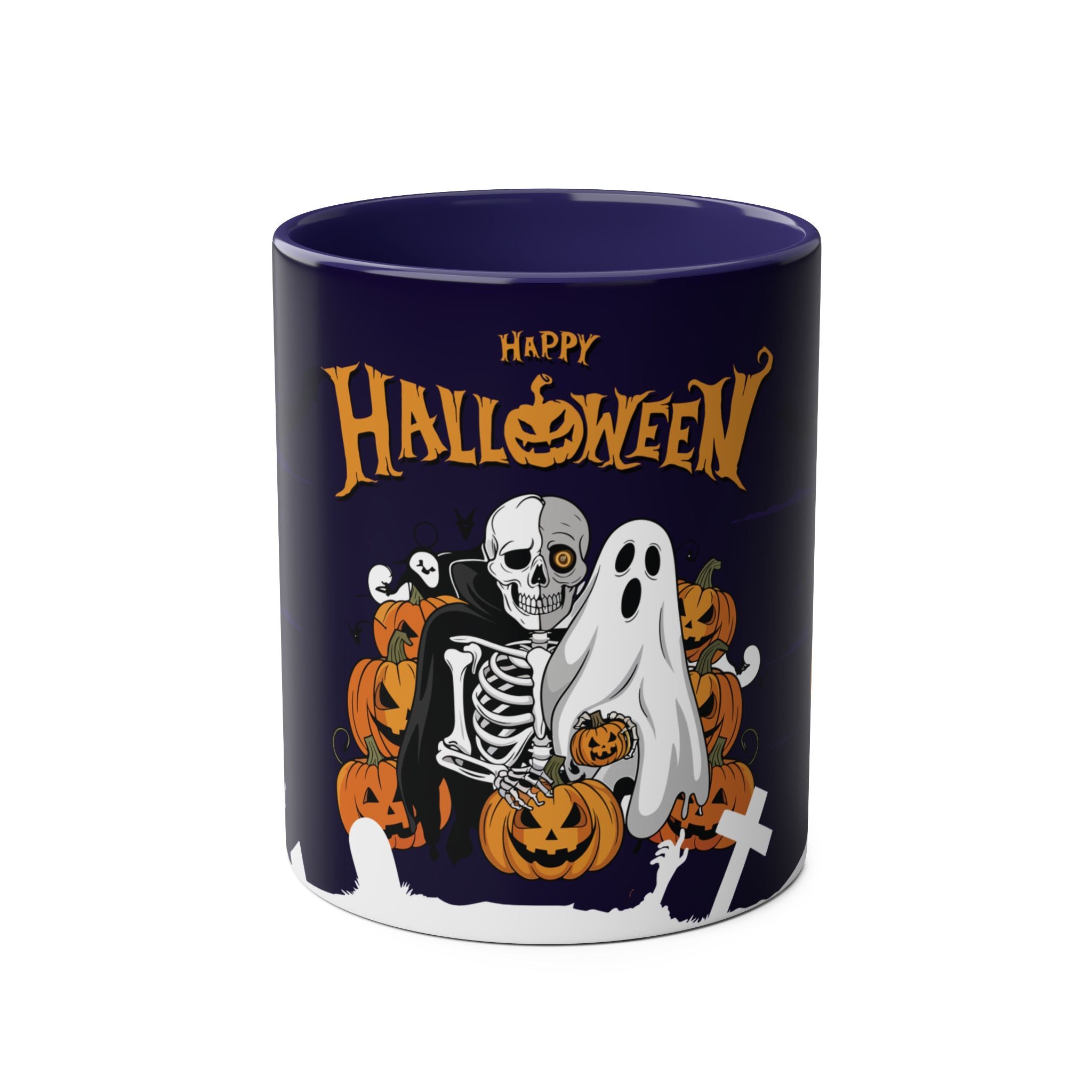 Halloween is Better with Skeleton | Two-Tone Coffee Mugs