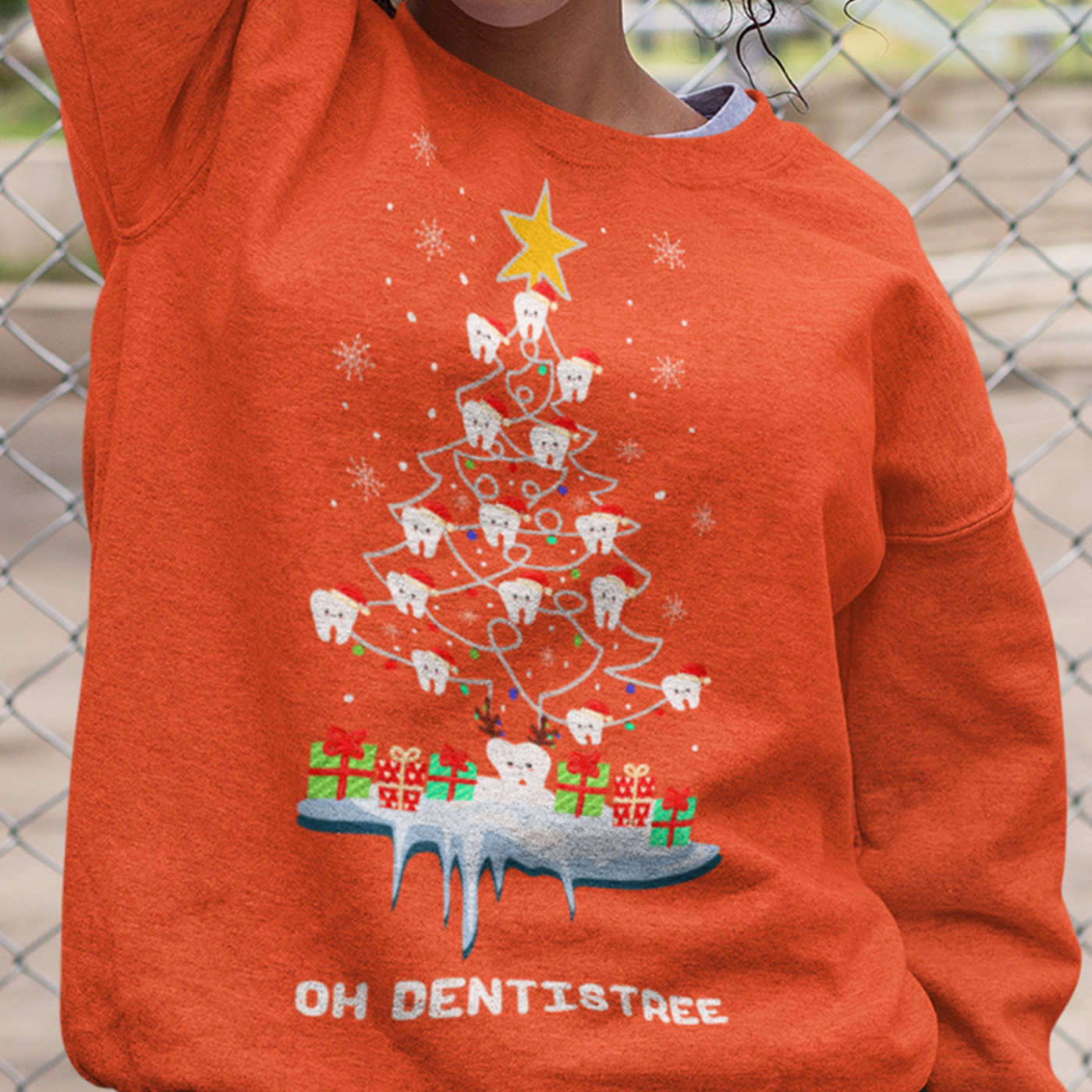 Oh Dentistree | Fun Dental Christmas Tree | Unisex Crewneck Sweatshirts