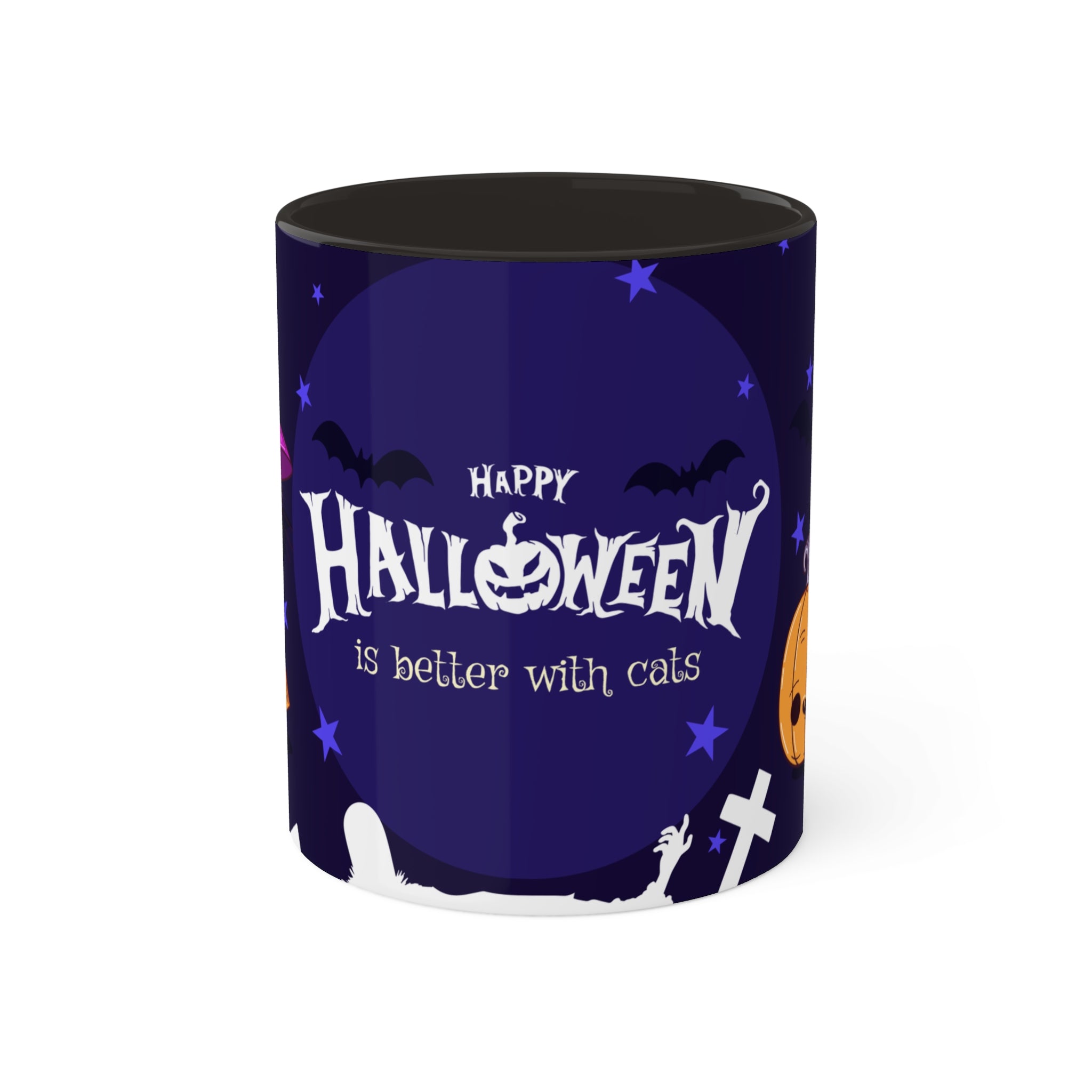Happy Halloween with Witch's Cats | Colorful Mugs