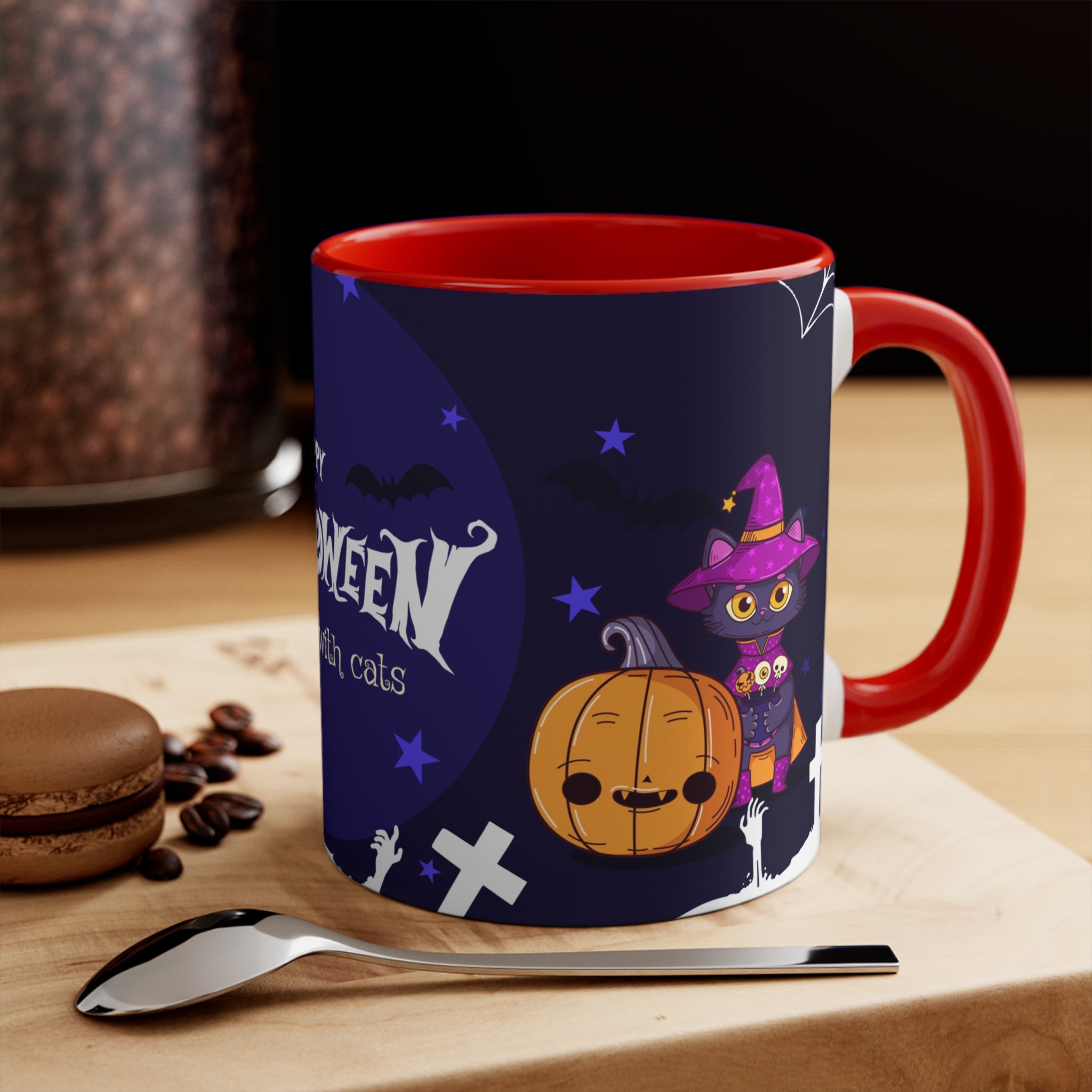 Happy Halloween with Witch's Cats | Accent Mugs