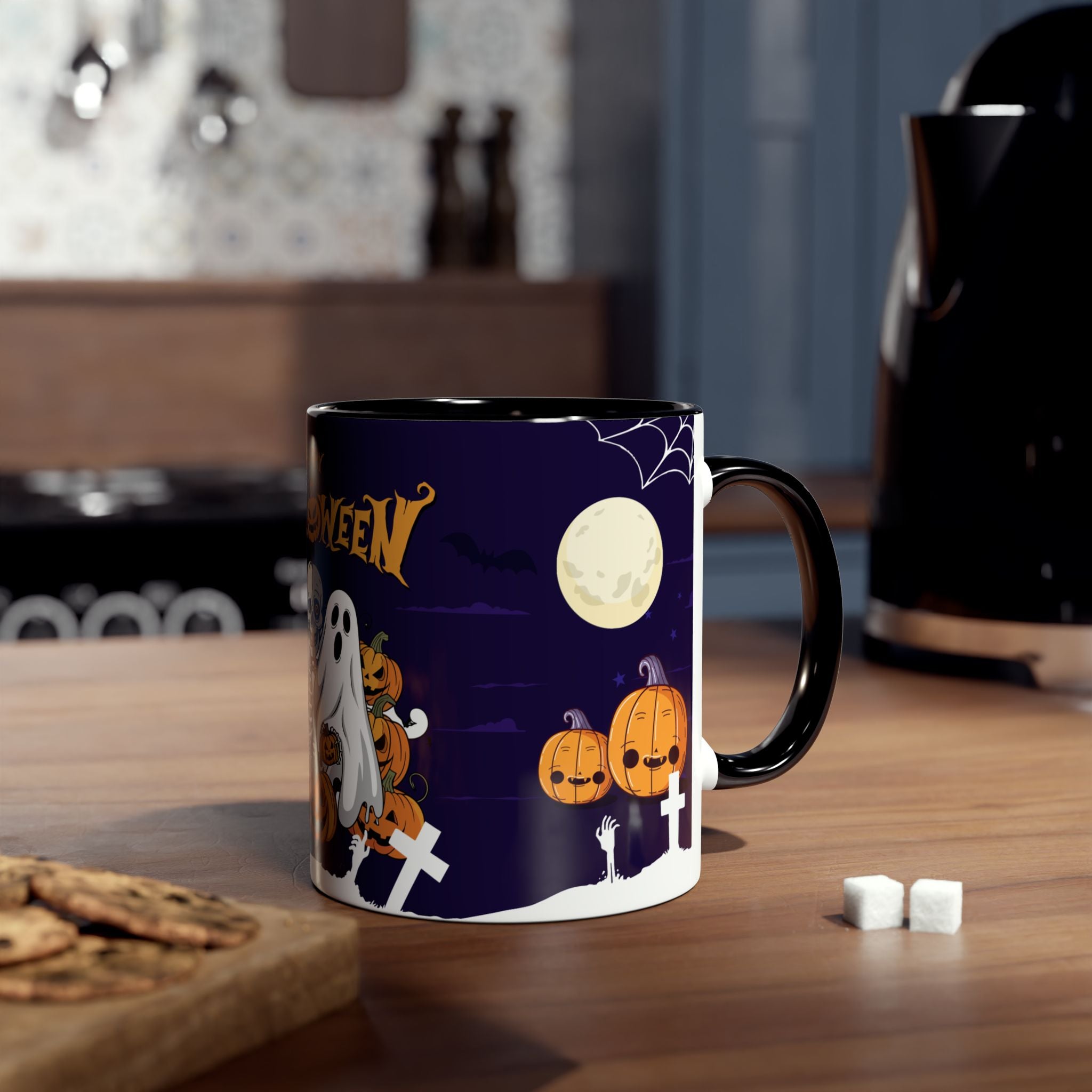 Halloween is Better with Skeleton | Two-Tone Coffee Mugs