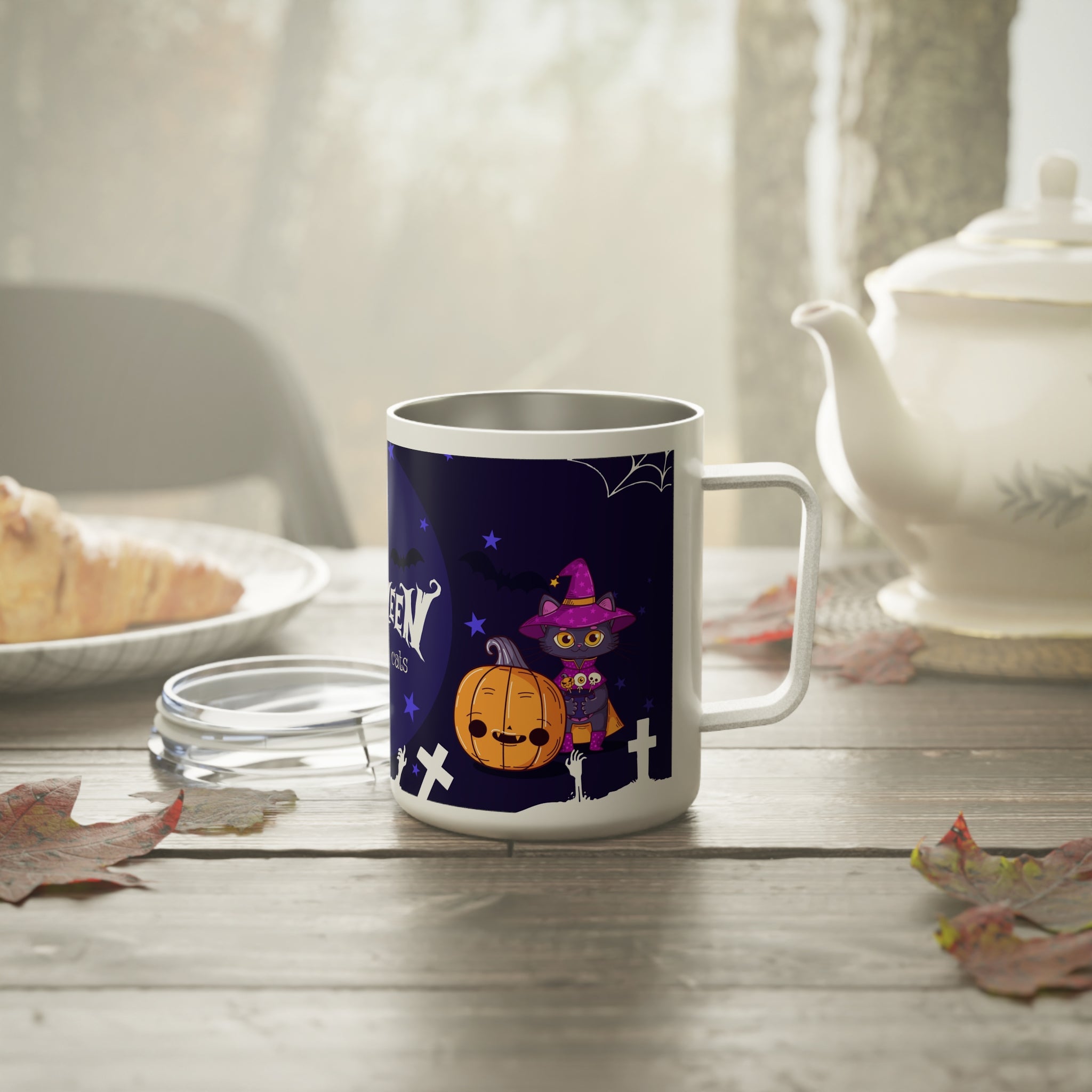 Happy Halloween with Witch's Cats | Insulated Coffee Mug