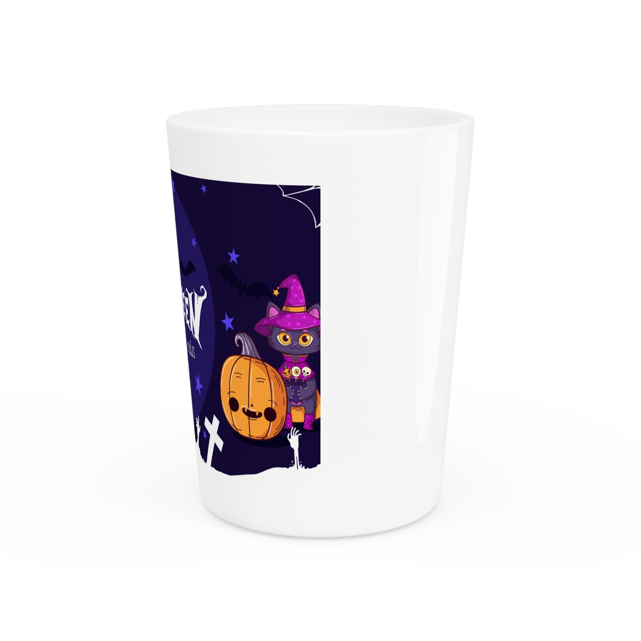 Happy Halloween with Witch's Cats | Shot Glass