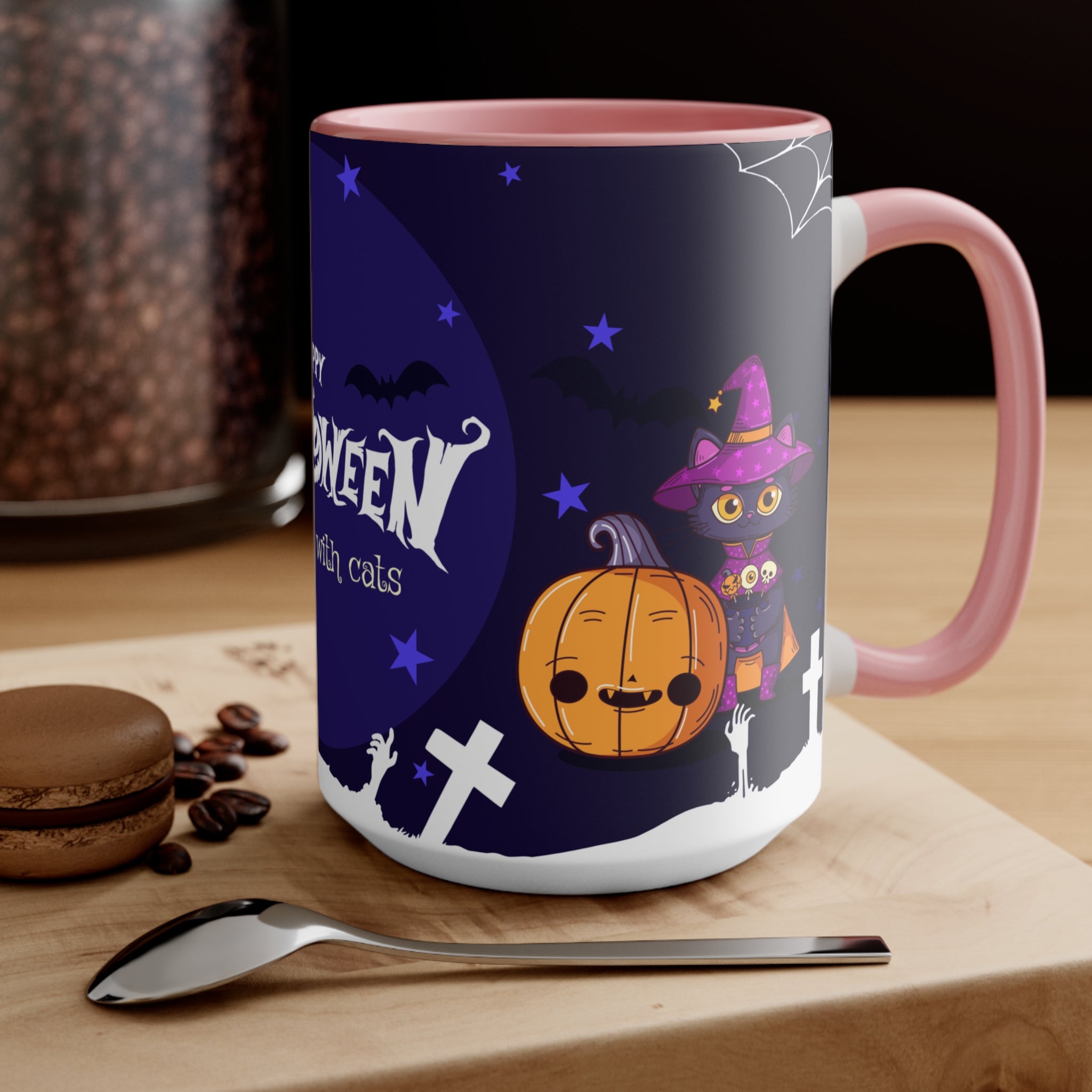 Happy Halloween with Witch's Cats | Accent Mugs