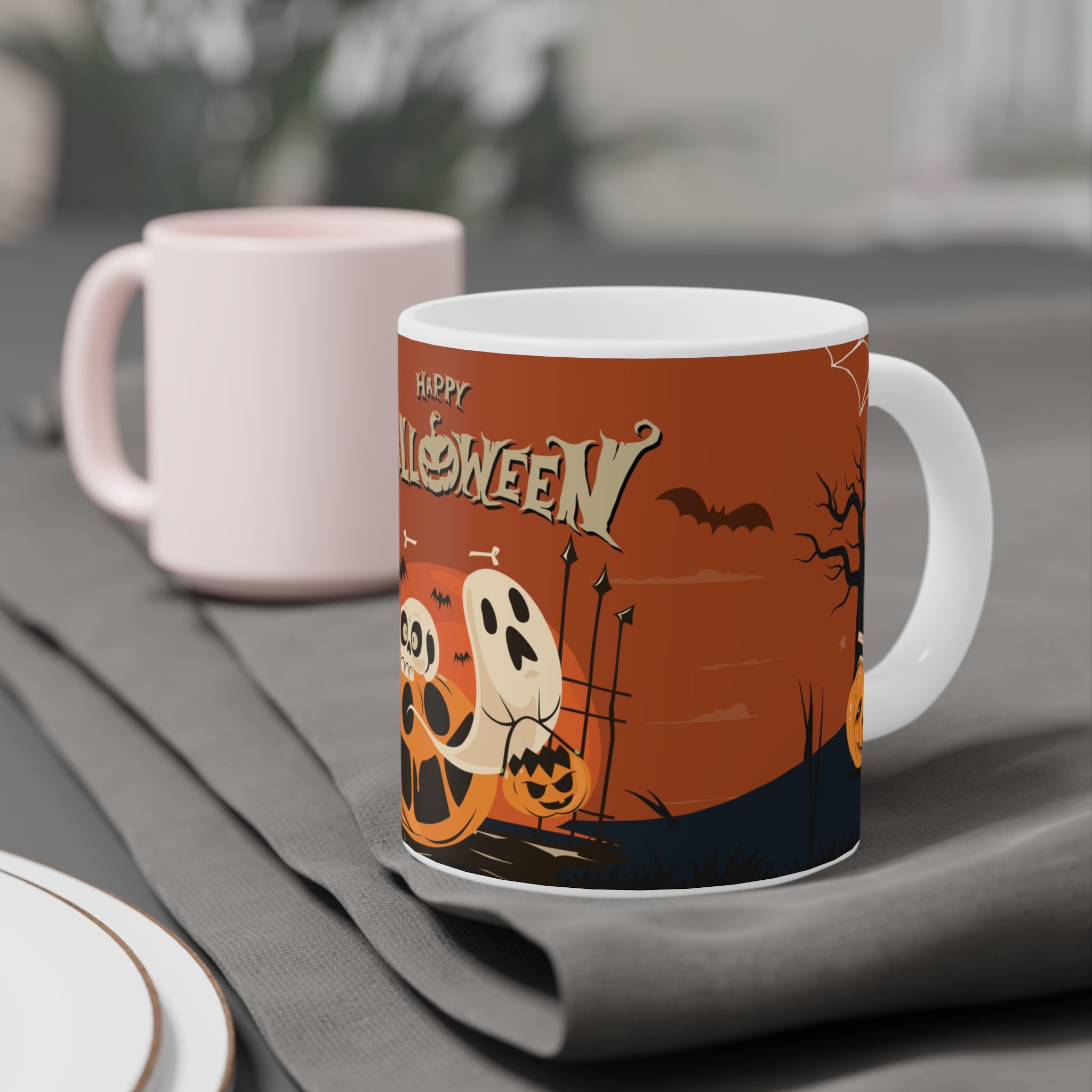 Happy Halloween with Pumpkin | Ceramic Mugs