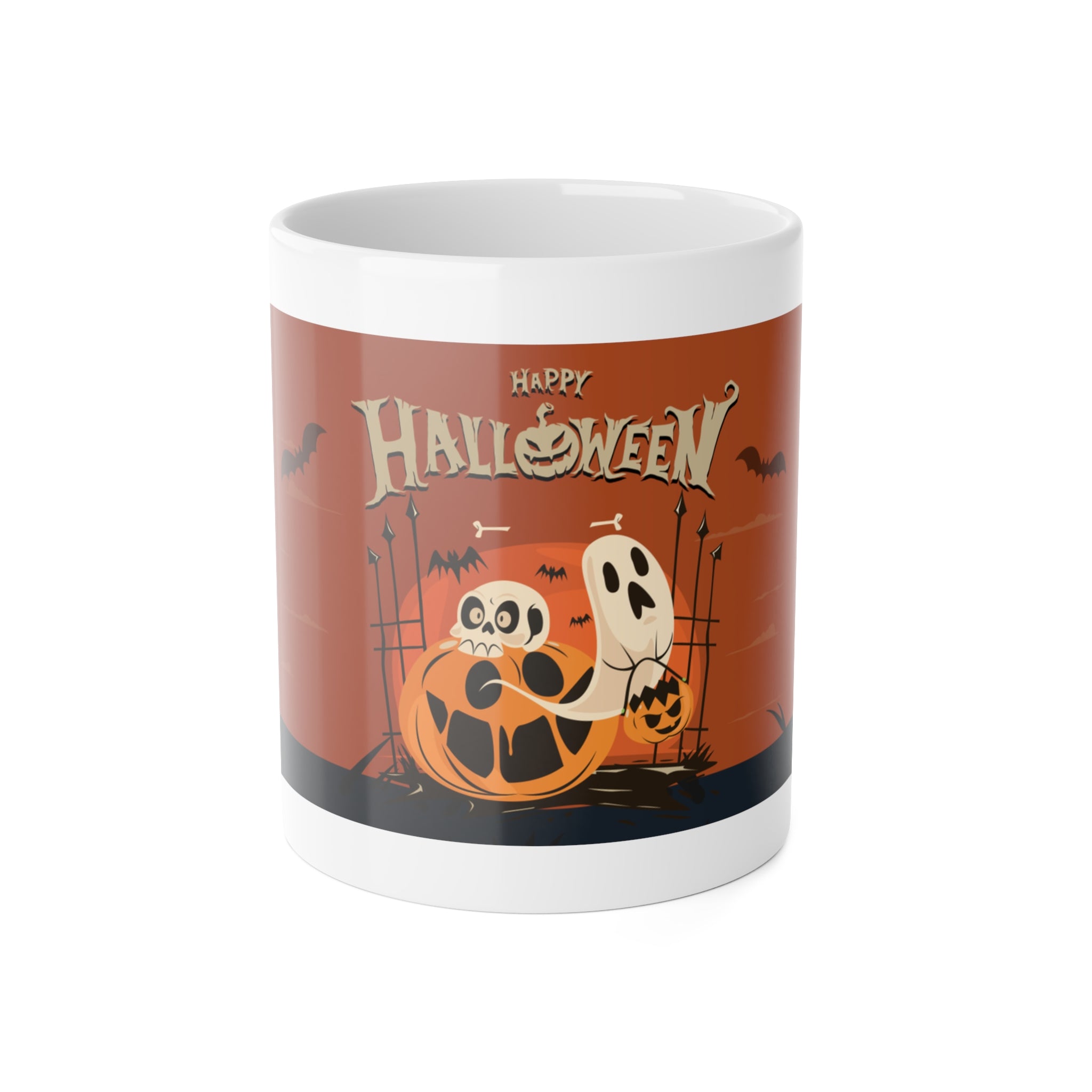 Happy Halloween with Pumpkin | White Ceramic Mug