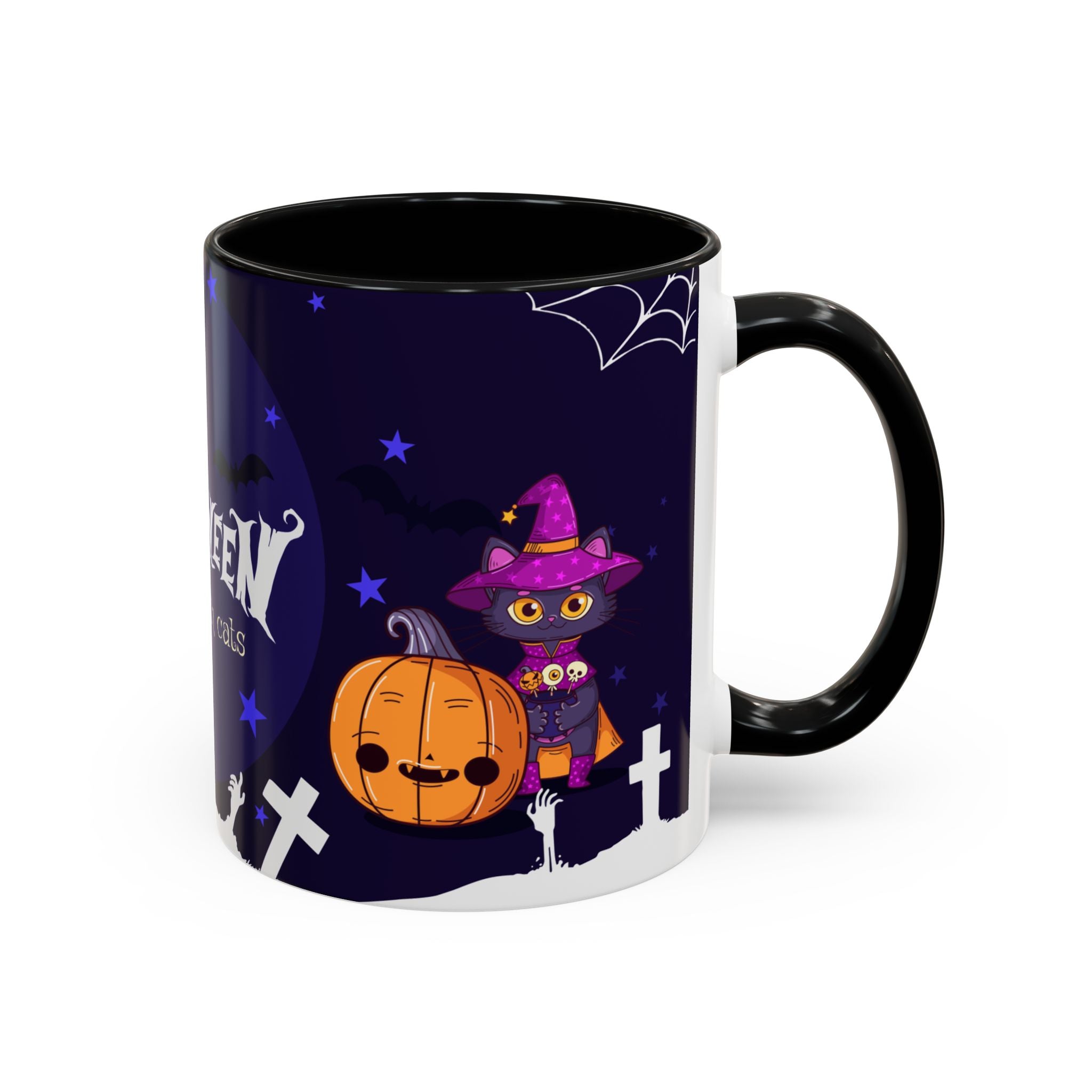 Happy Halloween with Witch's Cats | Accent Coffee Mug