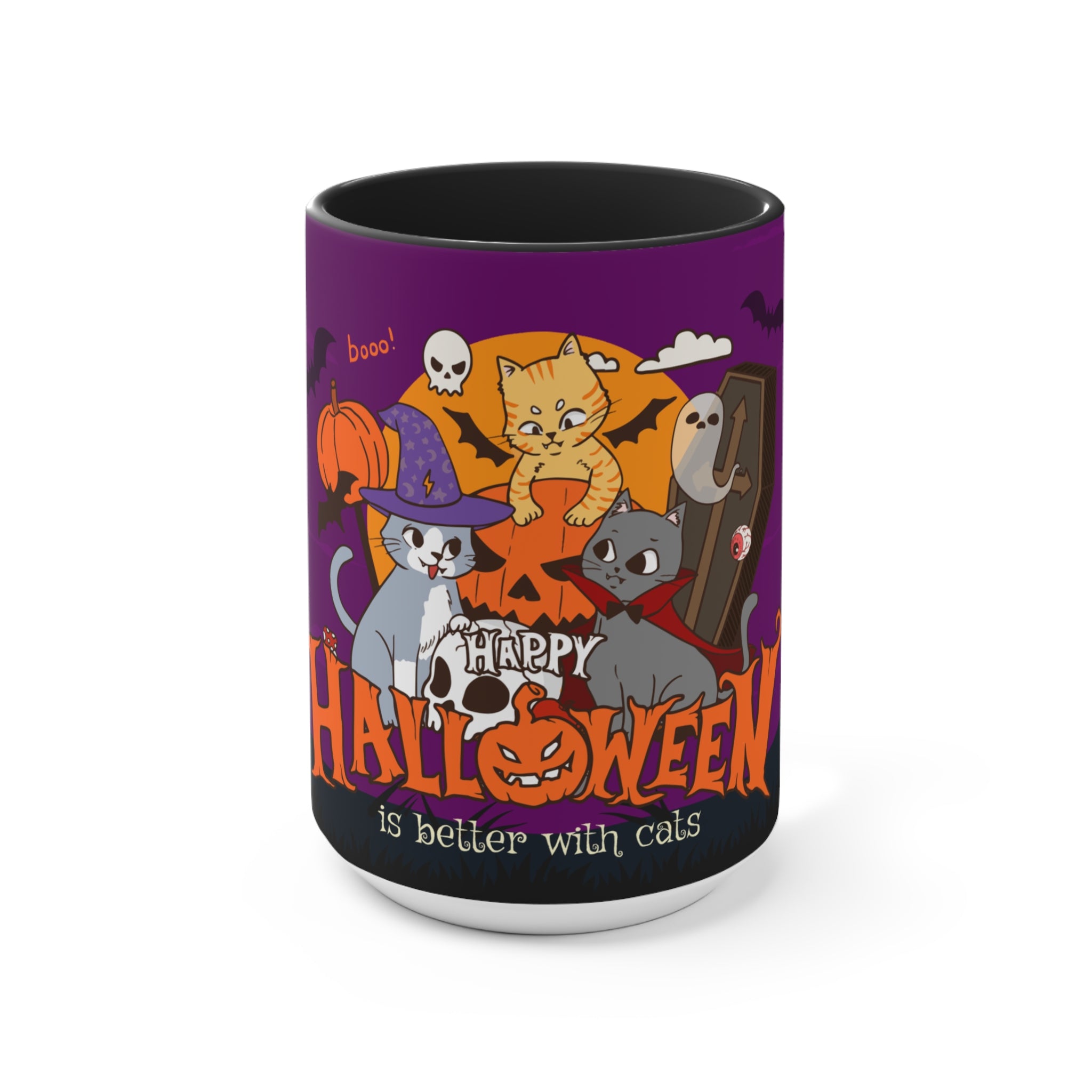 Happy Halloween is Better with Cats | Accent Mugs