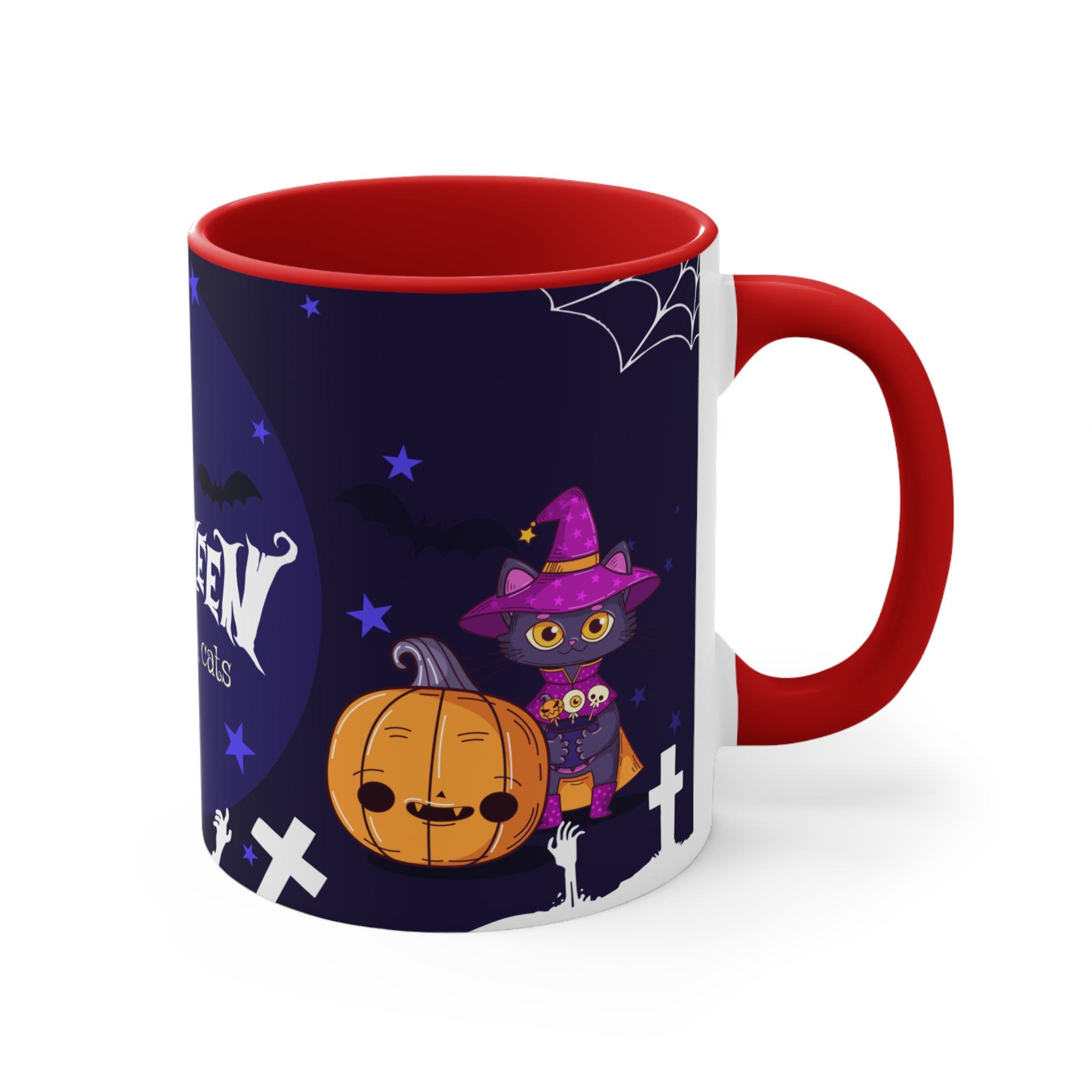 Happy Halloween with Witch's Cats | Colorful Accent Mugs