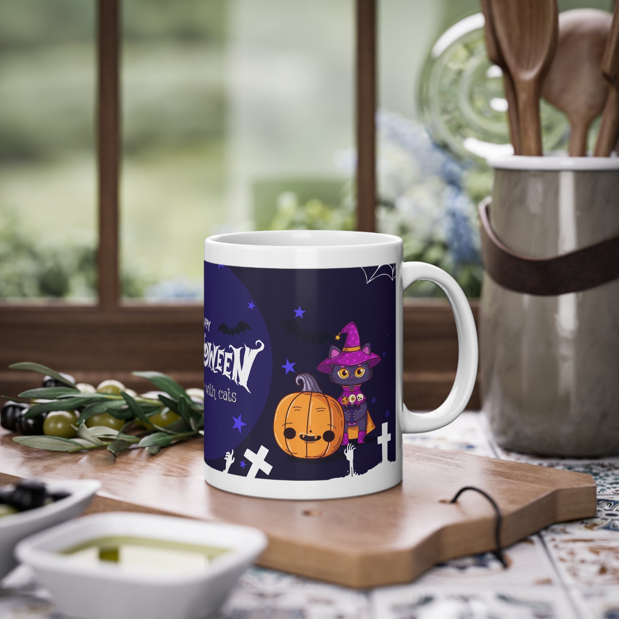 Happy Halloween with Witch's Cats | Standard Mug