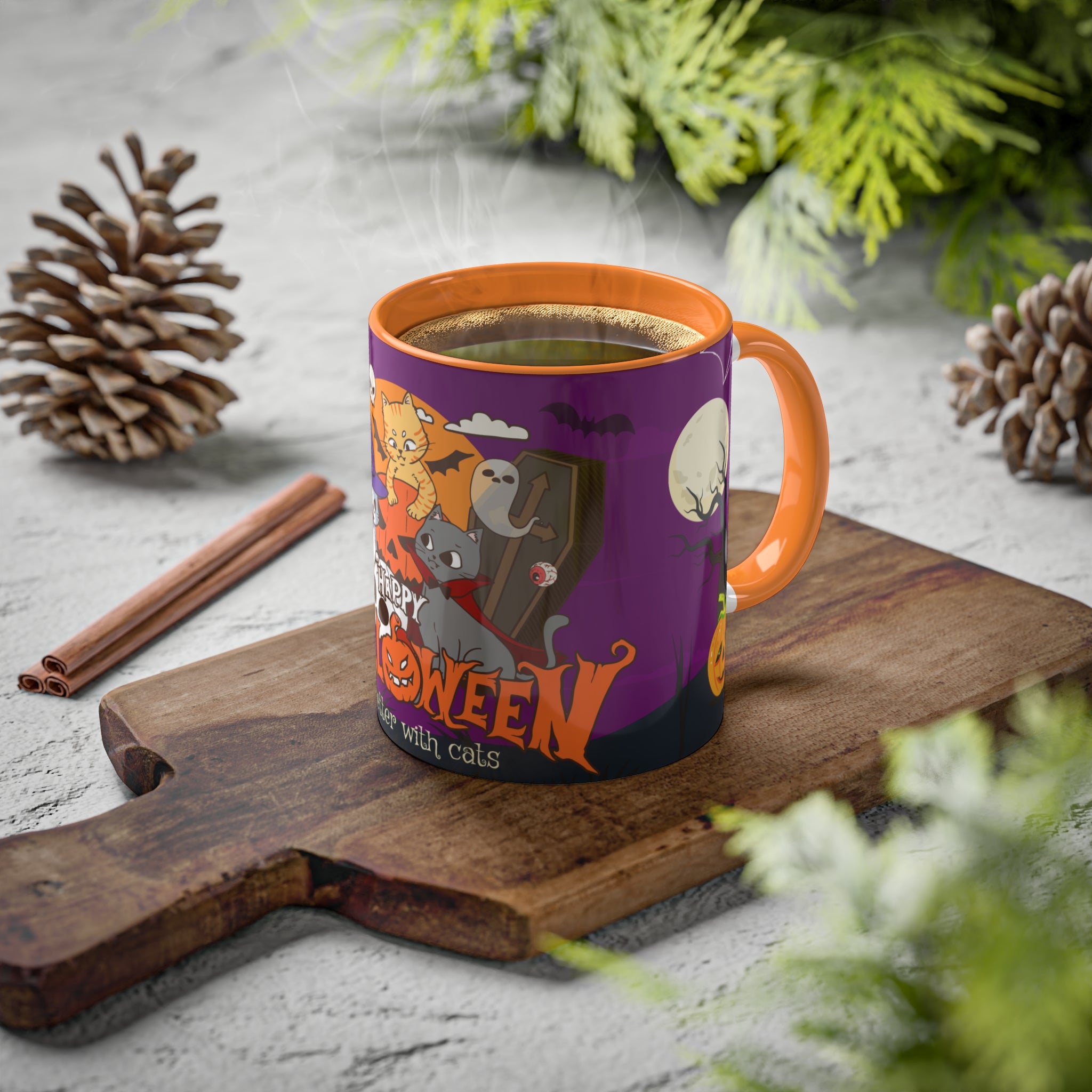 Happy Halloween is Better with Cats | Colorful Mugs