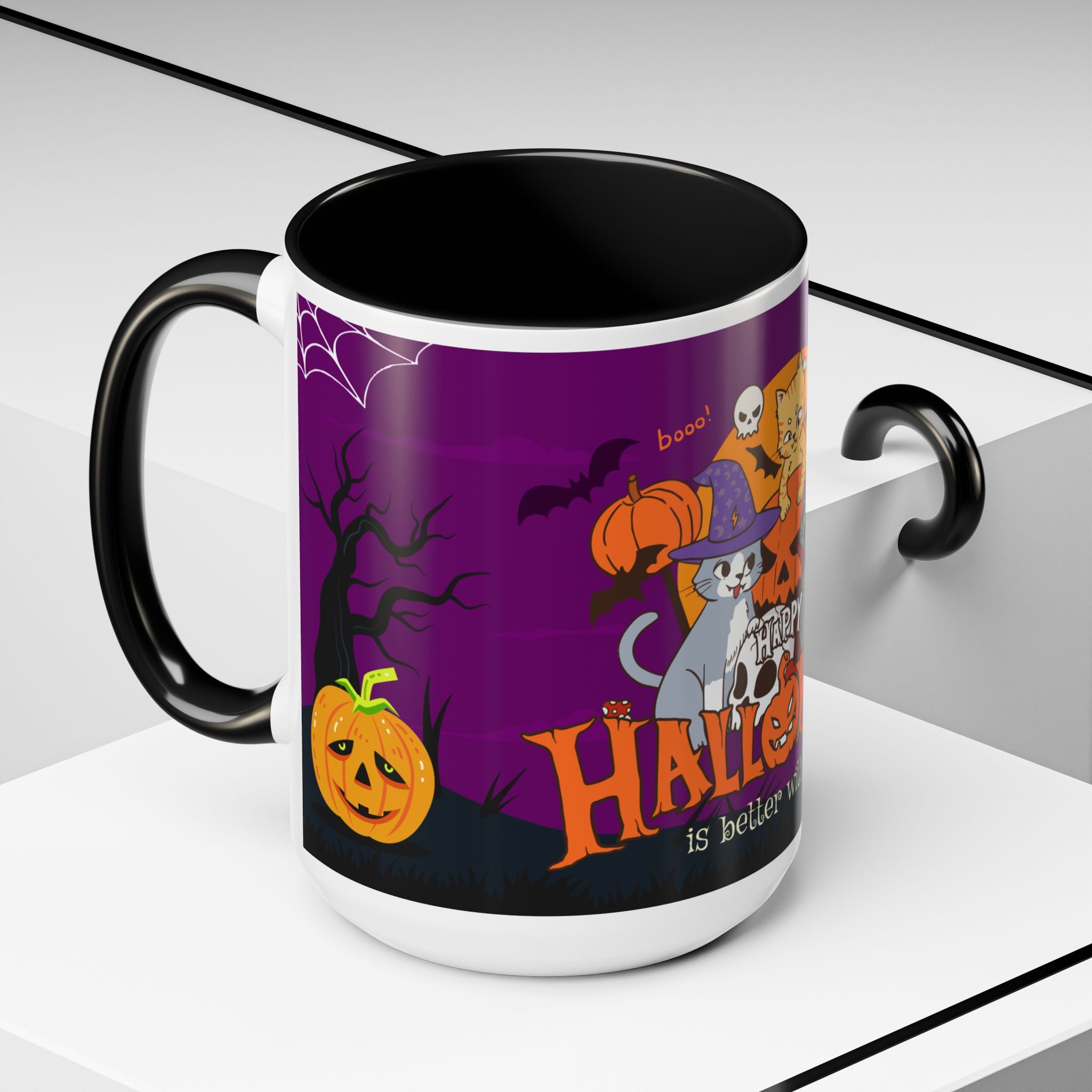 Happy Halloween is Better with Cats | Accent Coffee Mug