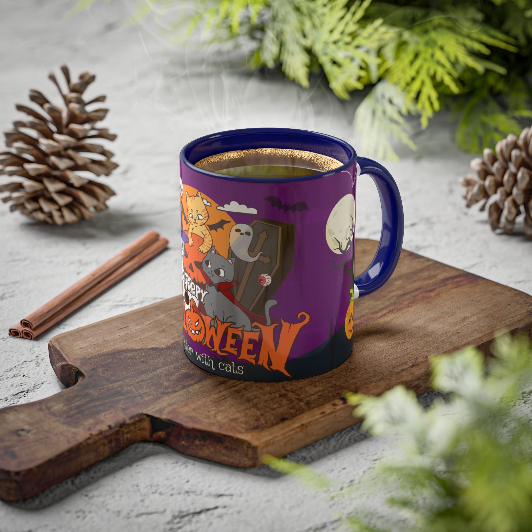 Happy Halloween is Better with Cats | Colorful Mugs