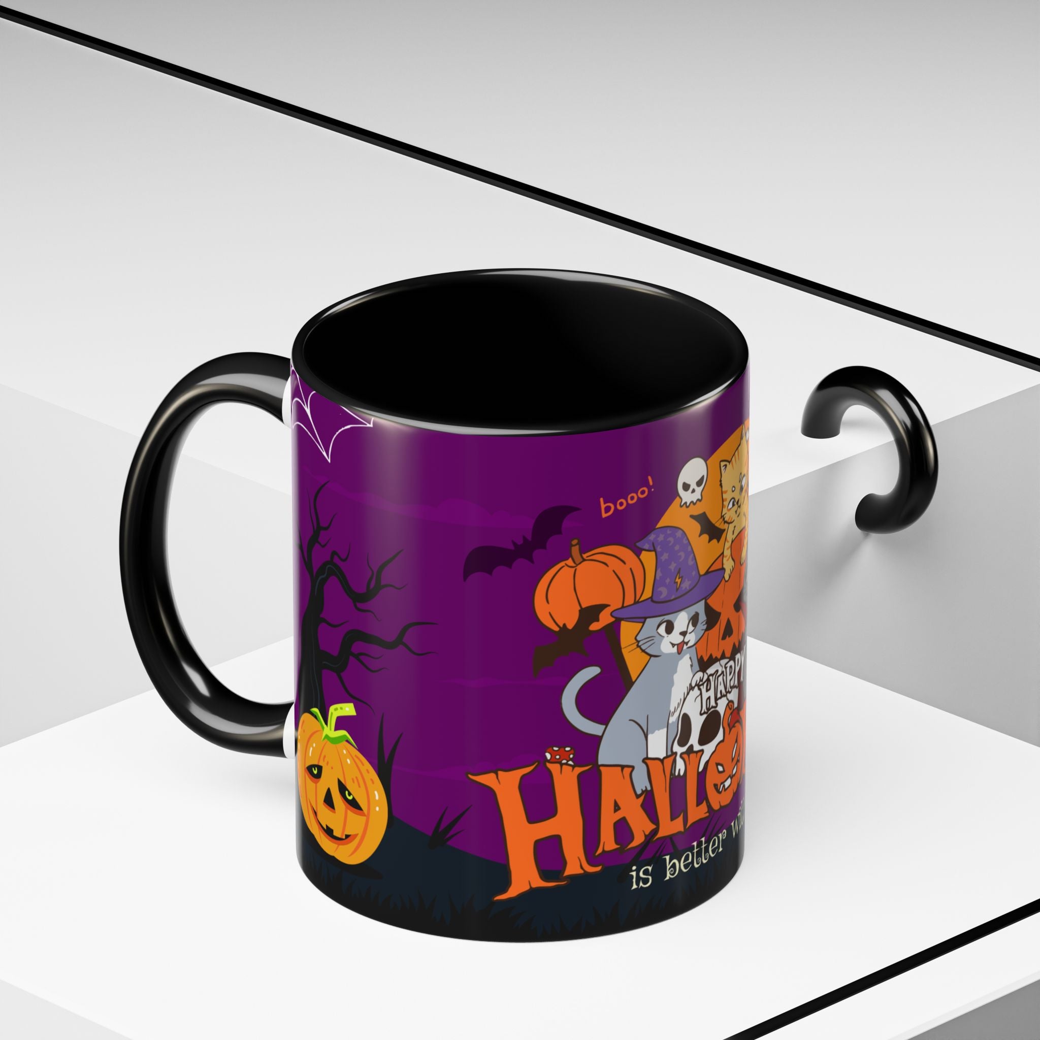 Happy Halloween is Better with Cats | Accent Coffee Mug
