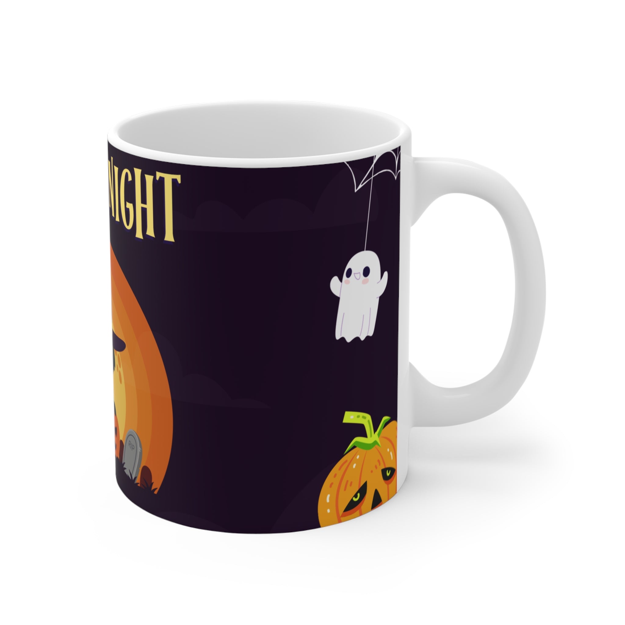 Spooky Night Halloween with Witch Cat | Mug