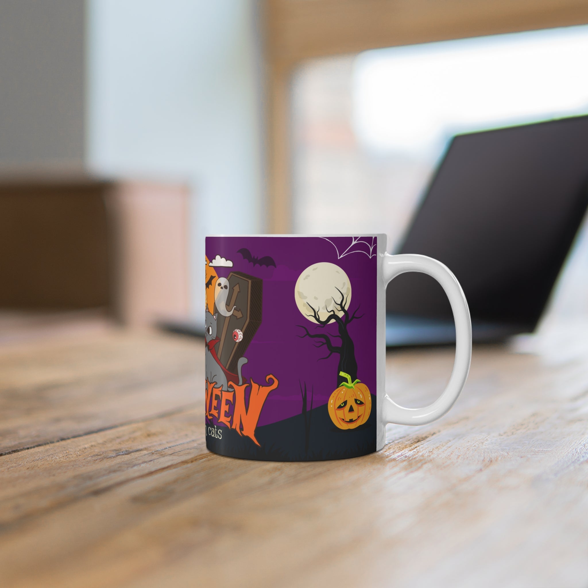 Happy Halloween is Better with Cats | Ceramic Coffee Cups