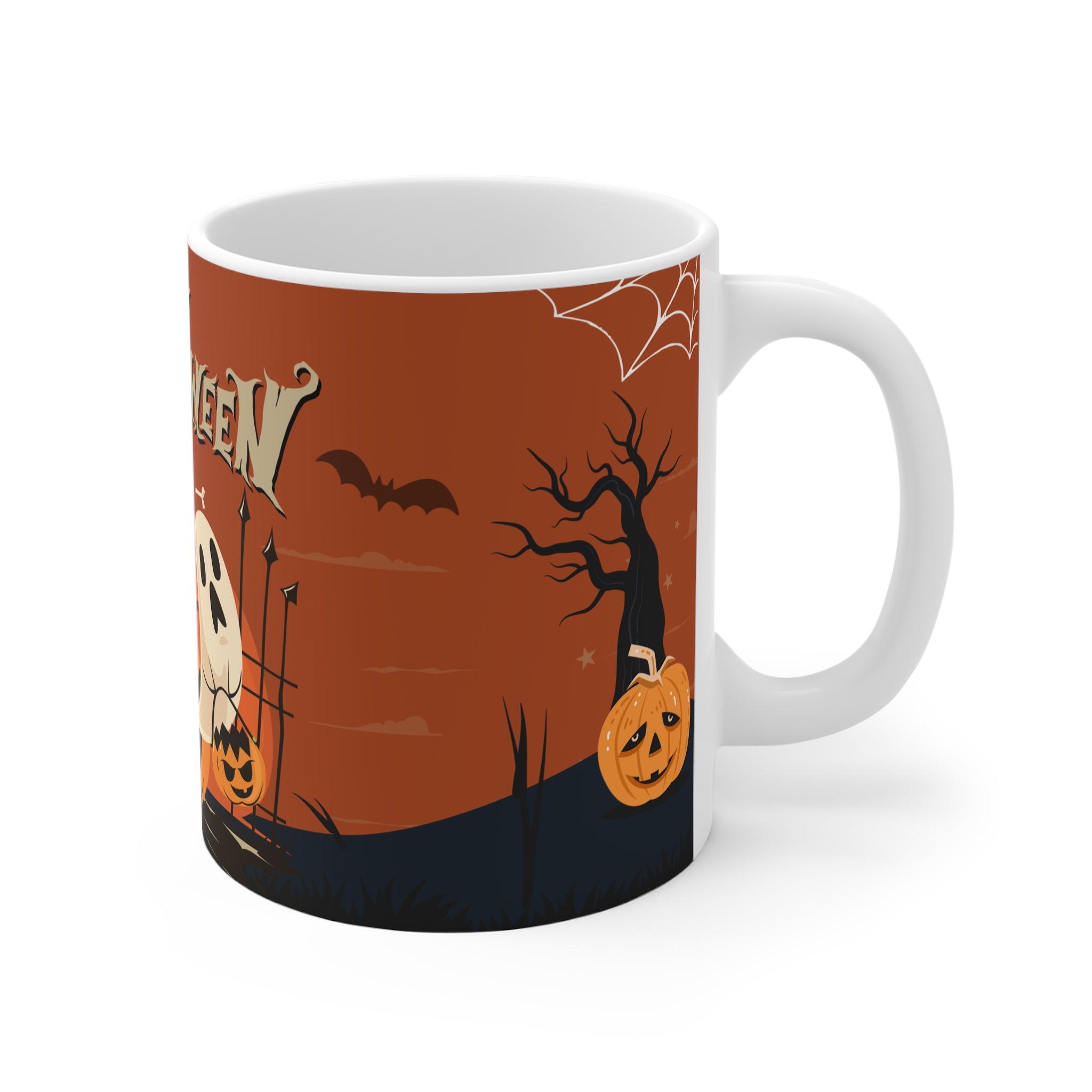 Happy Halloween with Pumpkin | White Mug