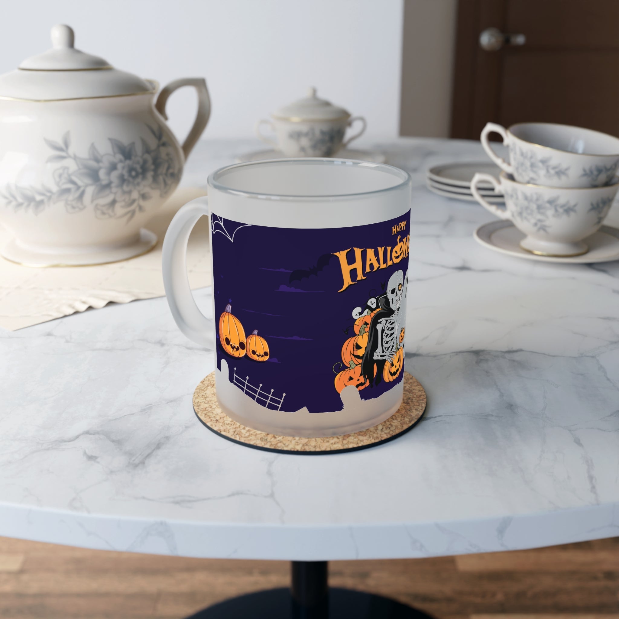 Halloween is Better with Skeleton | Frosted Glass Mug