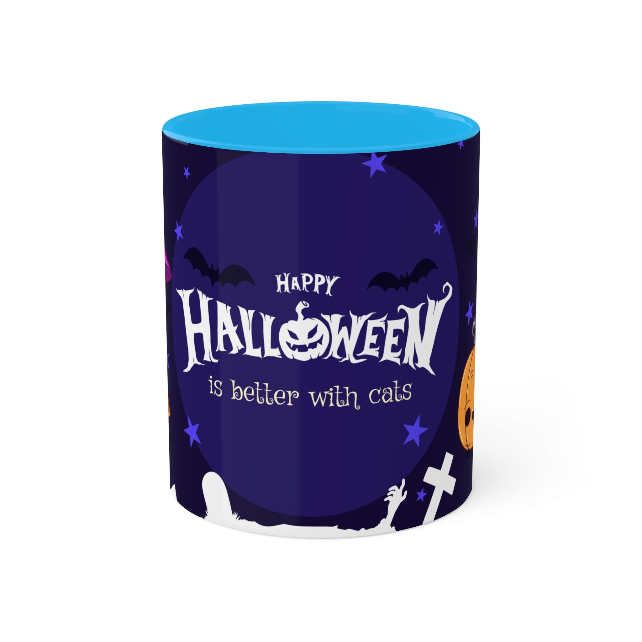 Happy Halloween with Witch's Cats | Colorful Mugs