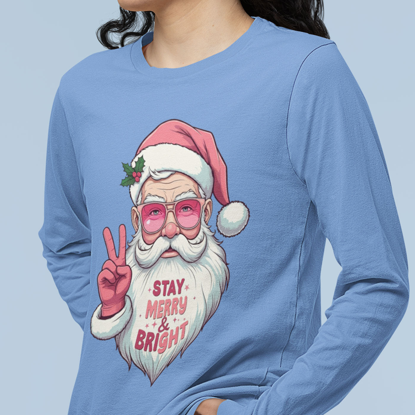 Stay Merry & Bright | Cool Santa Christmas | Unisex Long Sleeve