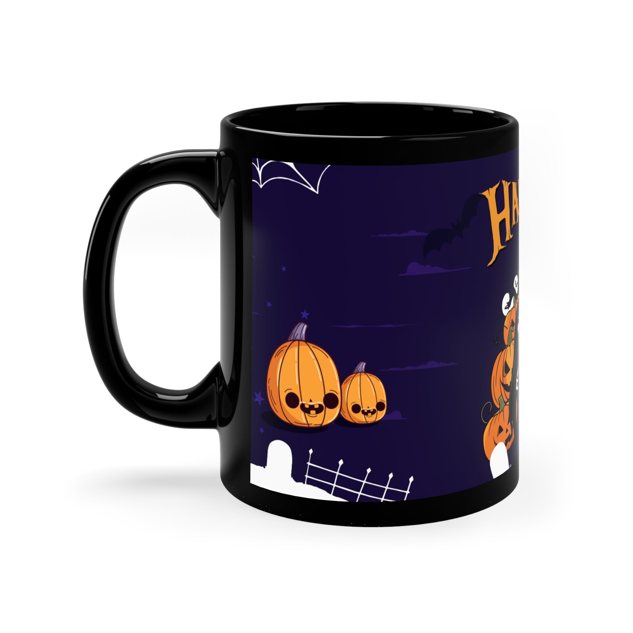 Halloween is Better with Skeleton | Black Coffee Mug