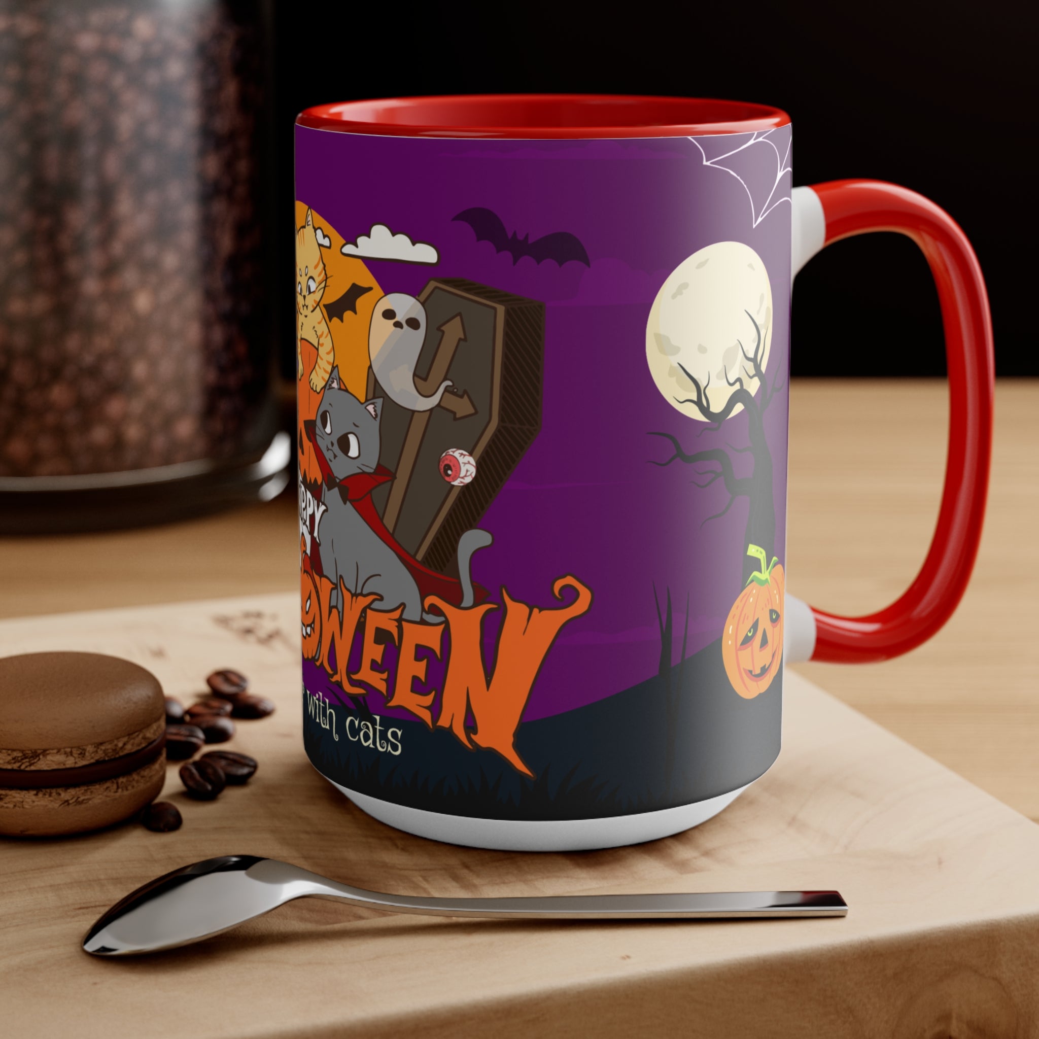 Happy Halloween is Better with Cats | Accent Mugs