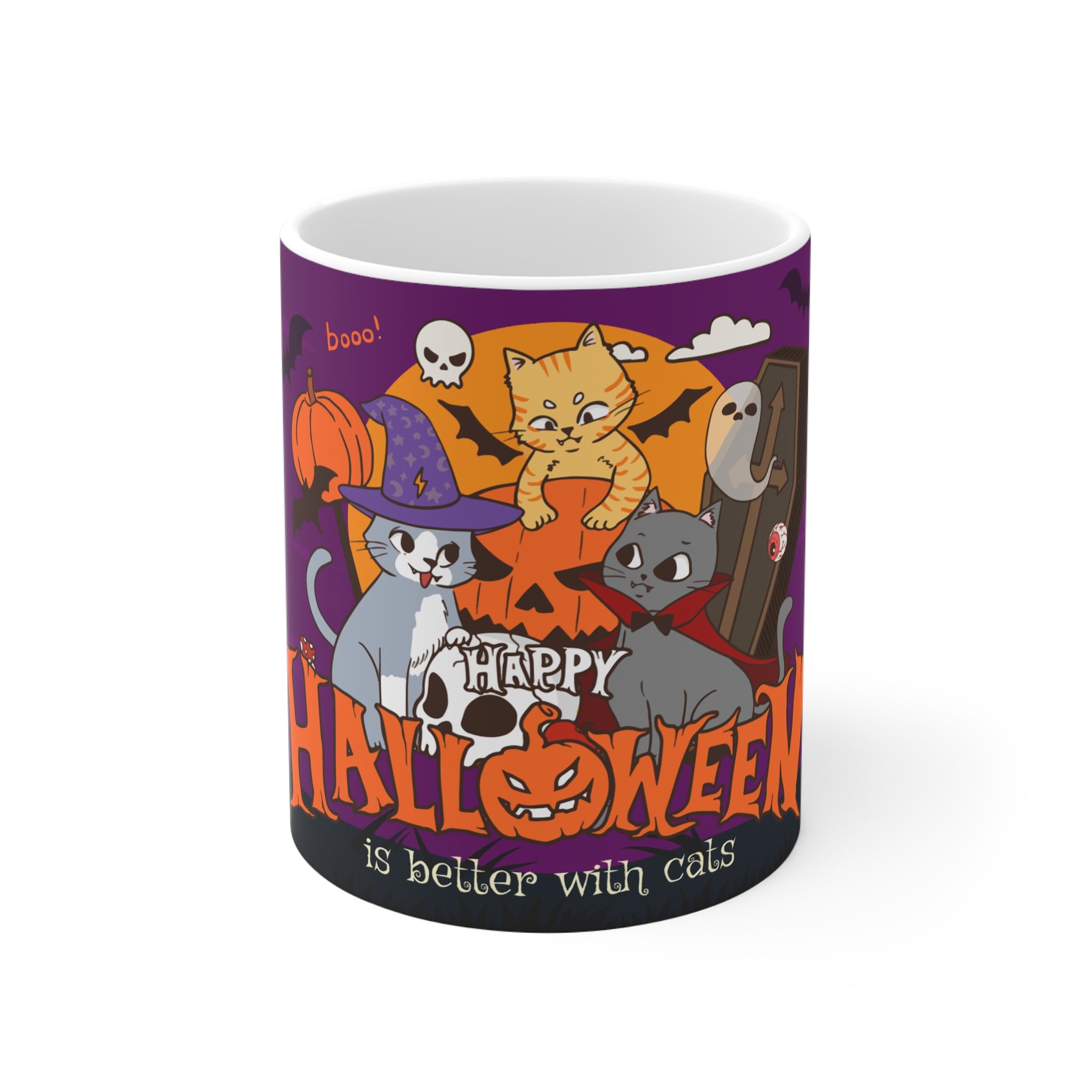 Happy Halloween is Better with Cats | White Mug