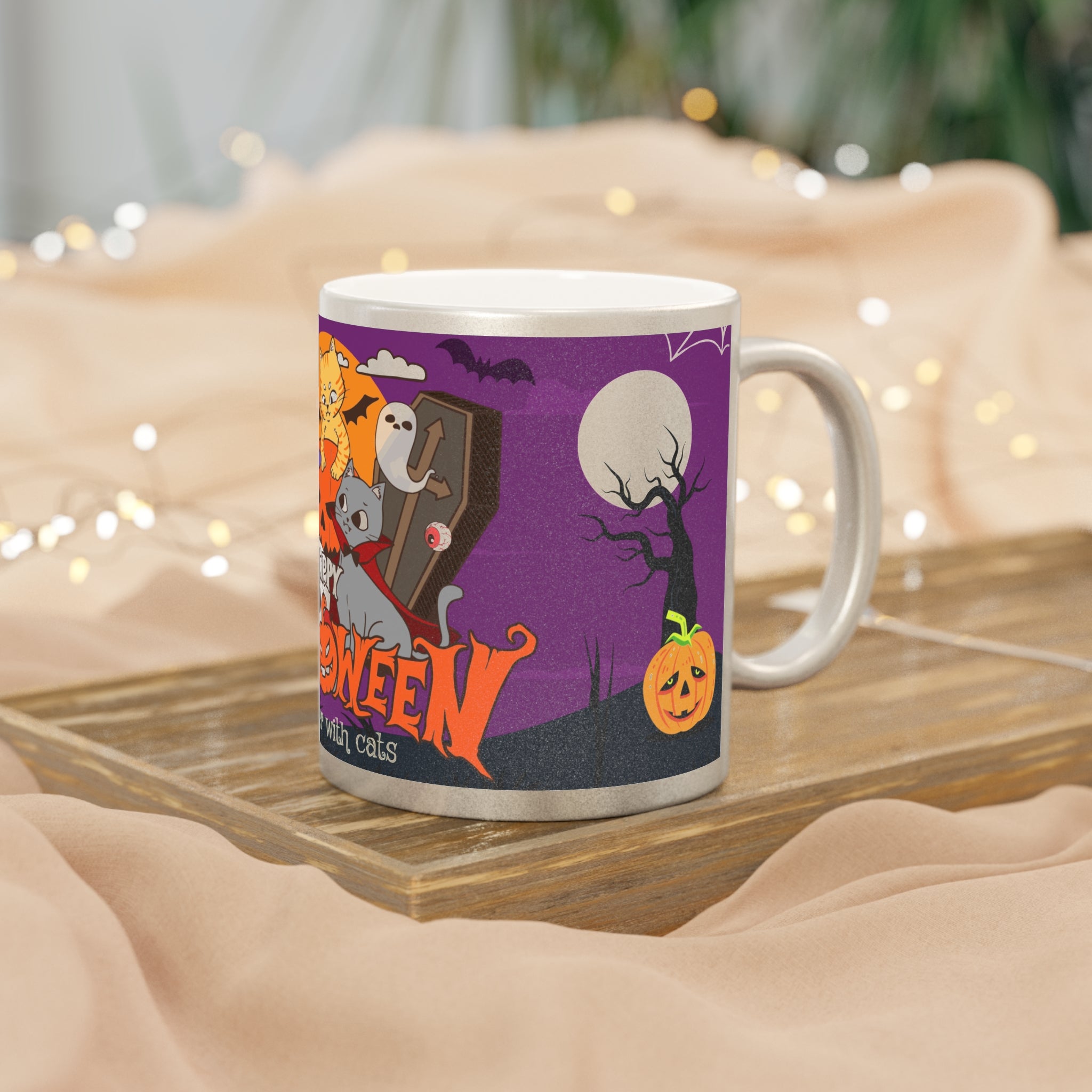 Happy Halloween is Better with Cats | Metallic Mug