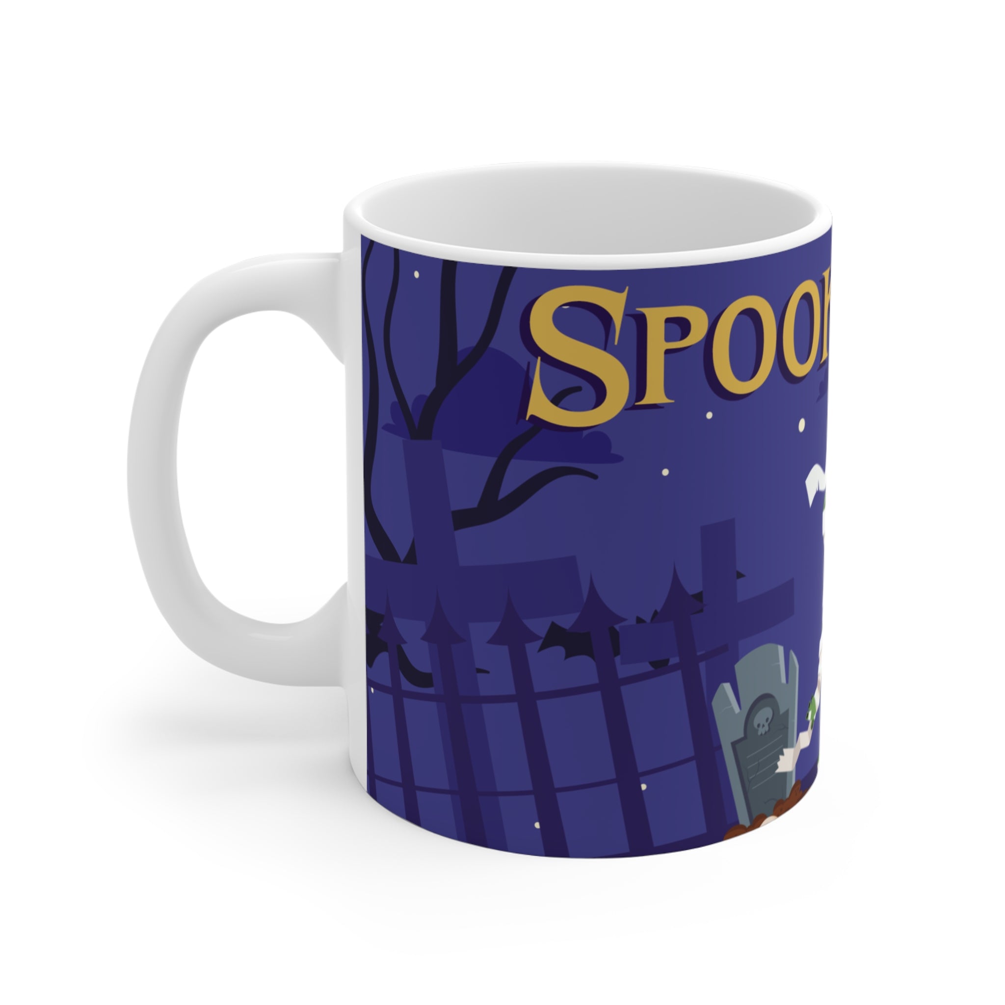 Spooky Night with Mummy in Graveyard | Halloween | Mug