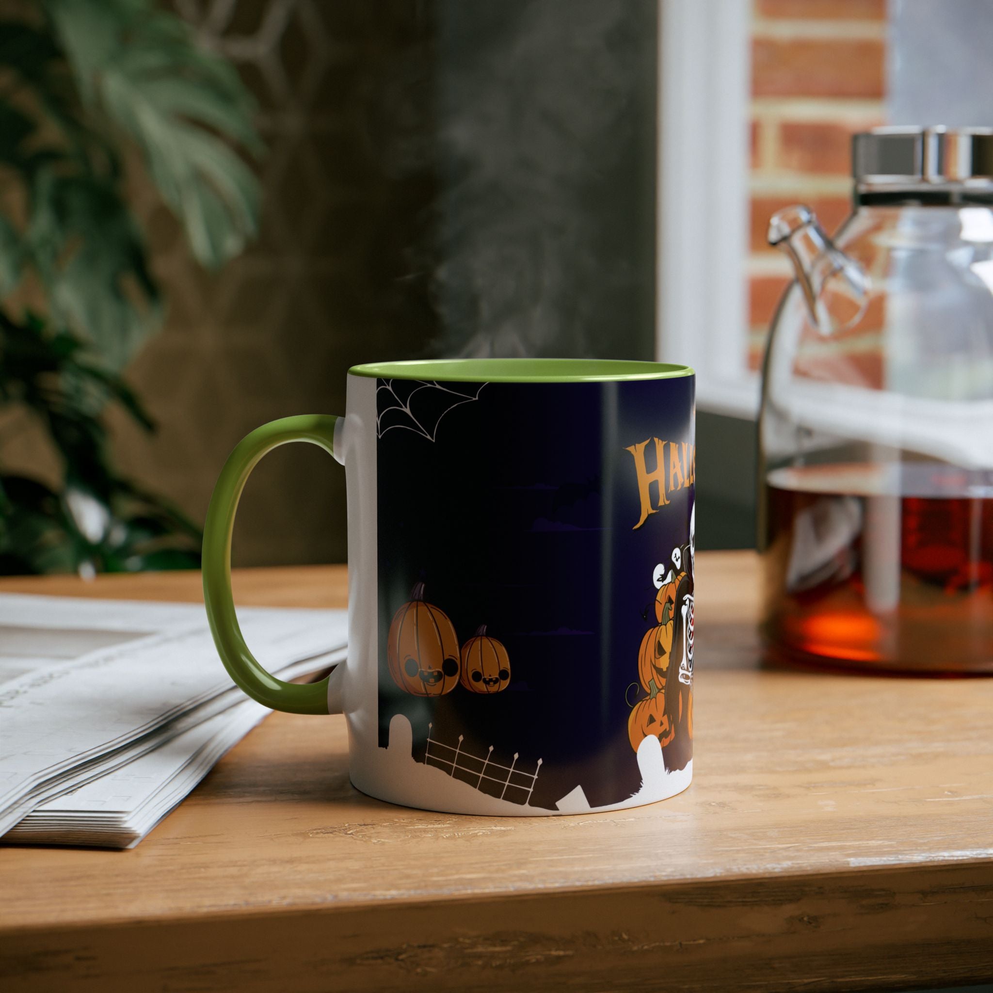 Halloween is Better with Skeleton | Two-Tone Coffee Mugs