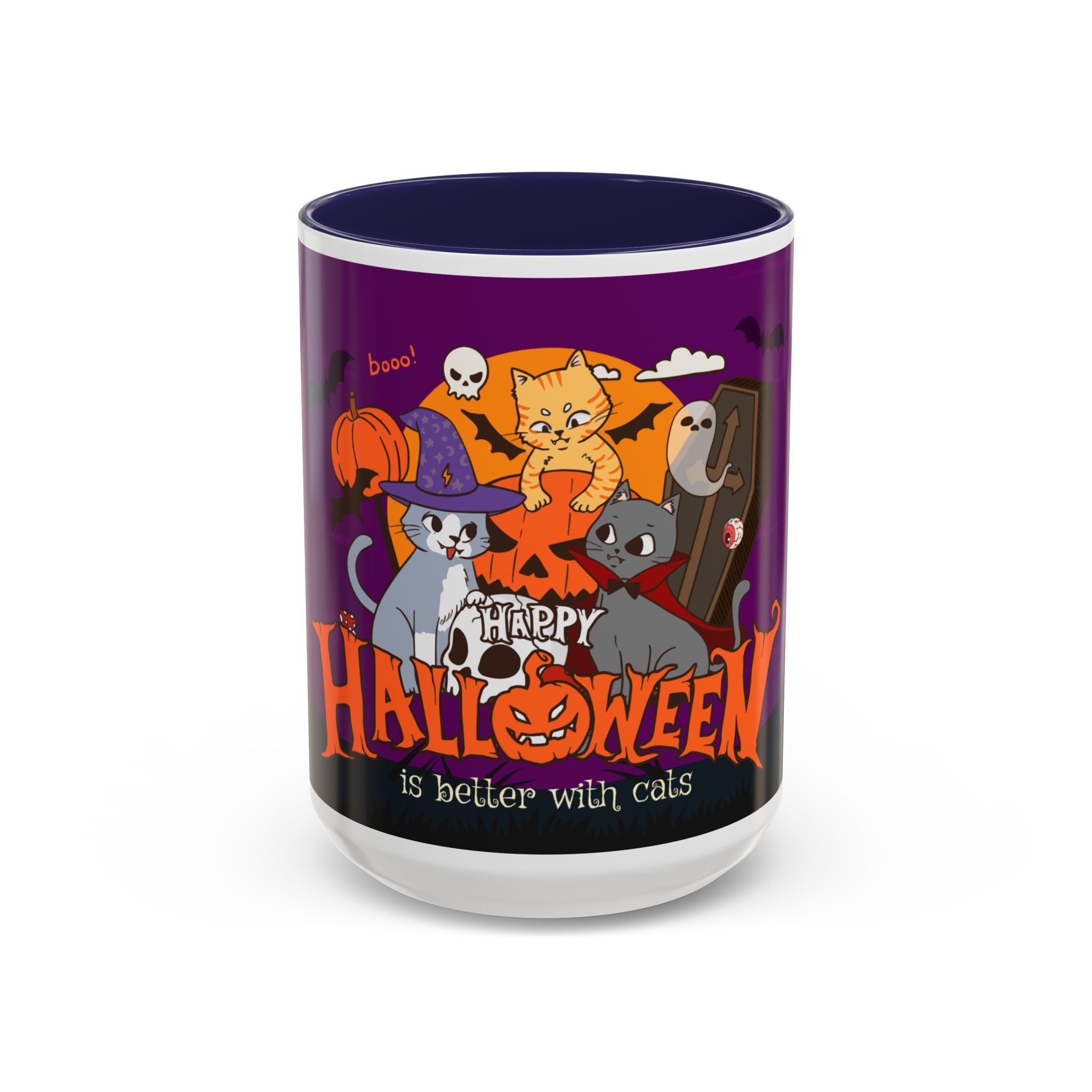 Happy Halloween is Better with Cats | Accent Coffee Mug