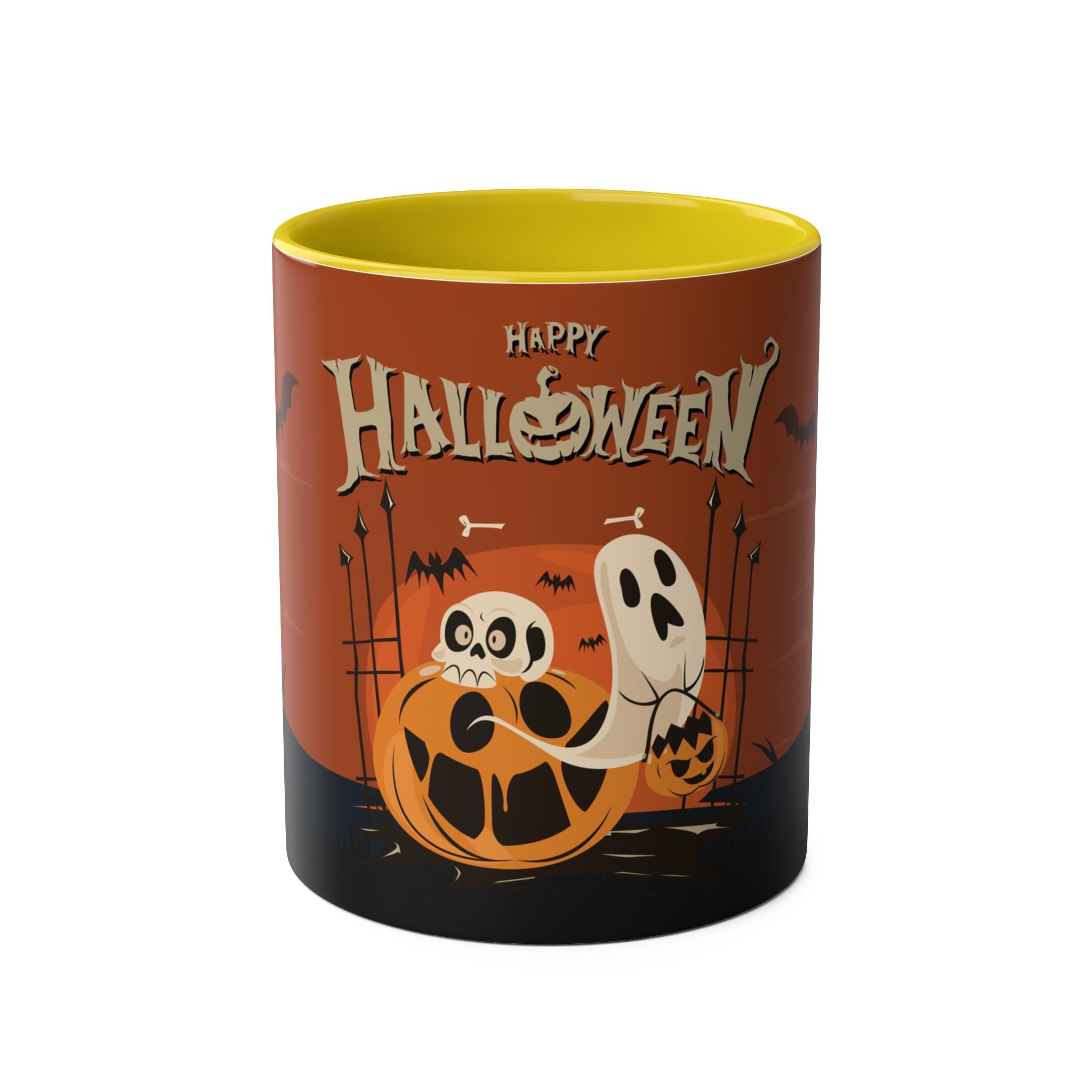Happy Halloween with Pumpkin | Two-Tone Coffee Mugs