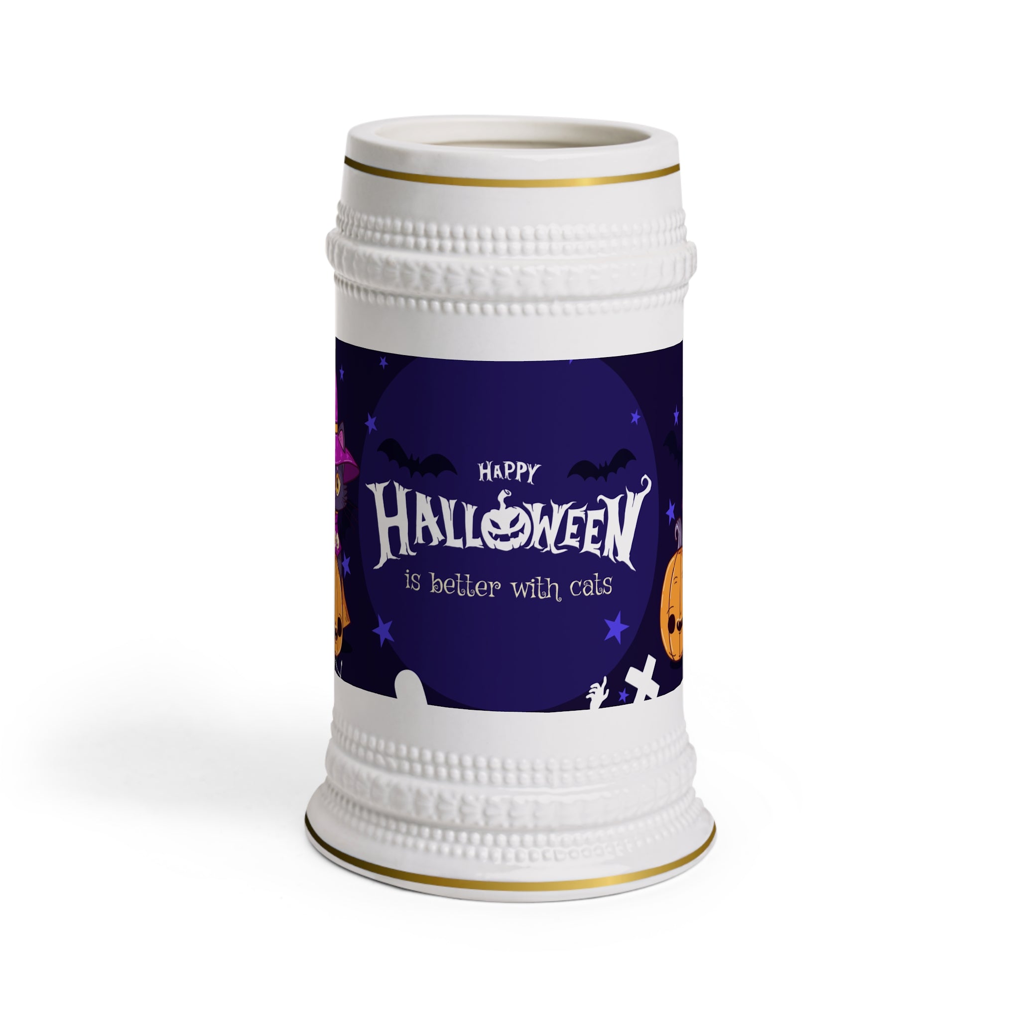 Happy Halloween with Witch's Cats | Beer Stein Mug