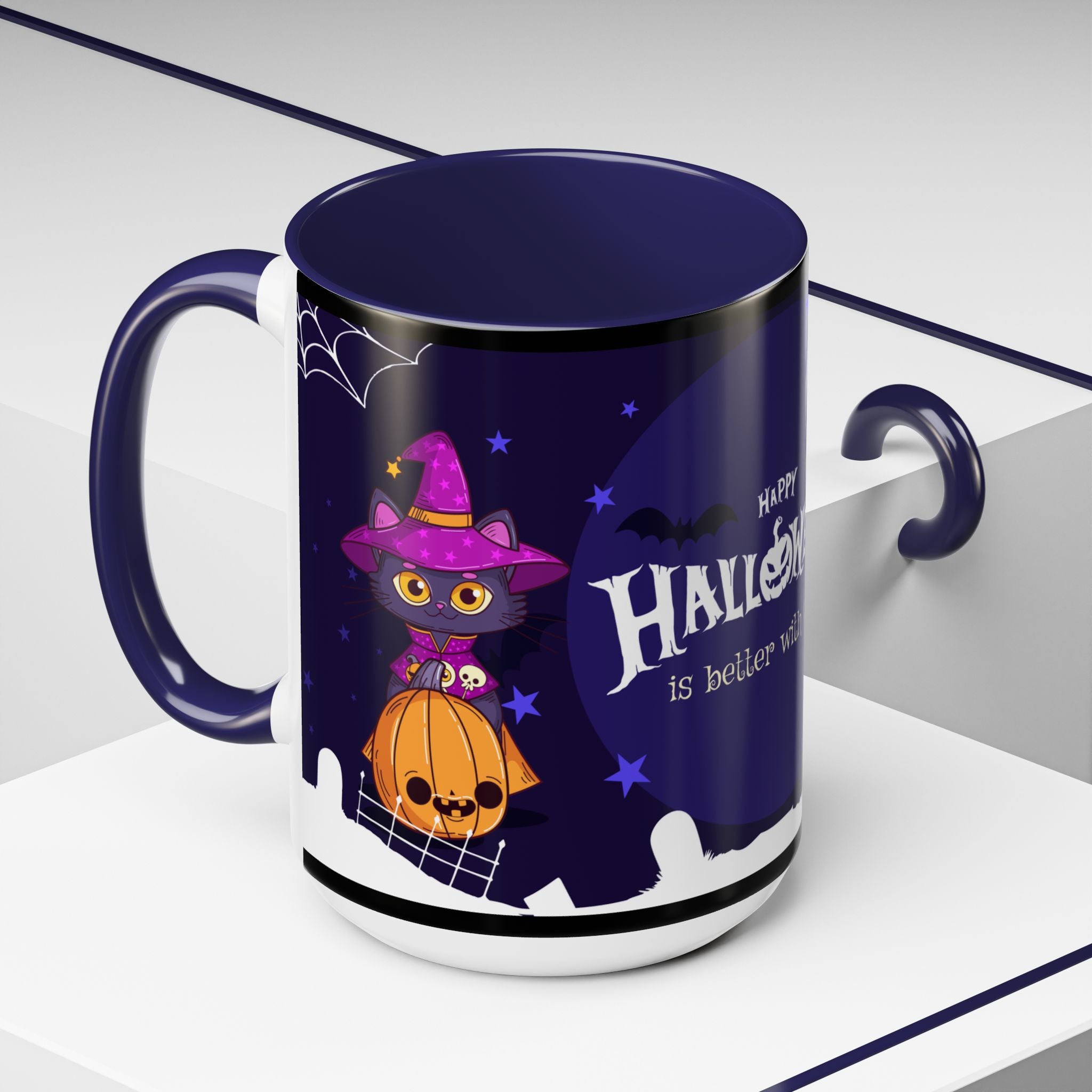 Happy Halloween with Witch's Cats | Accent Coffee Mug