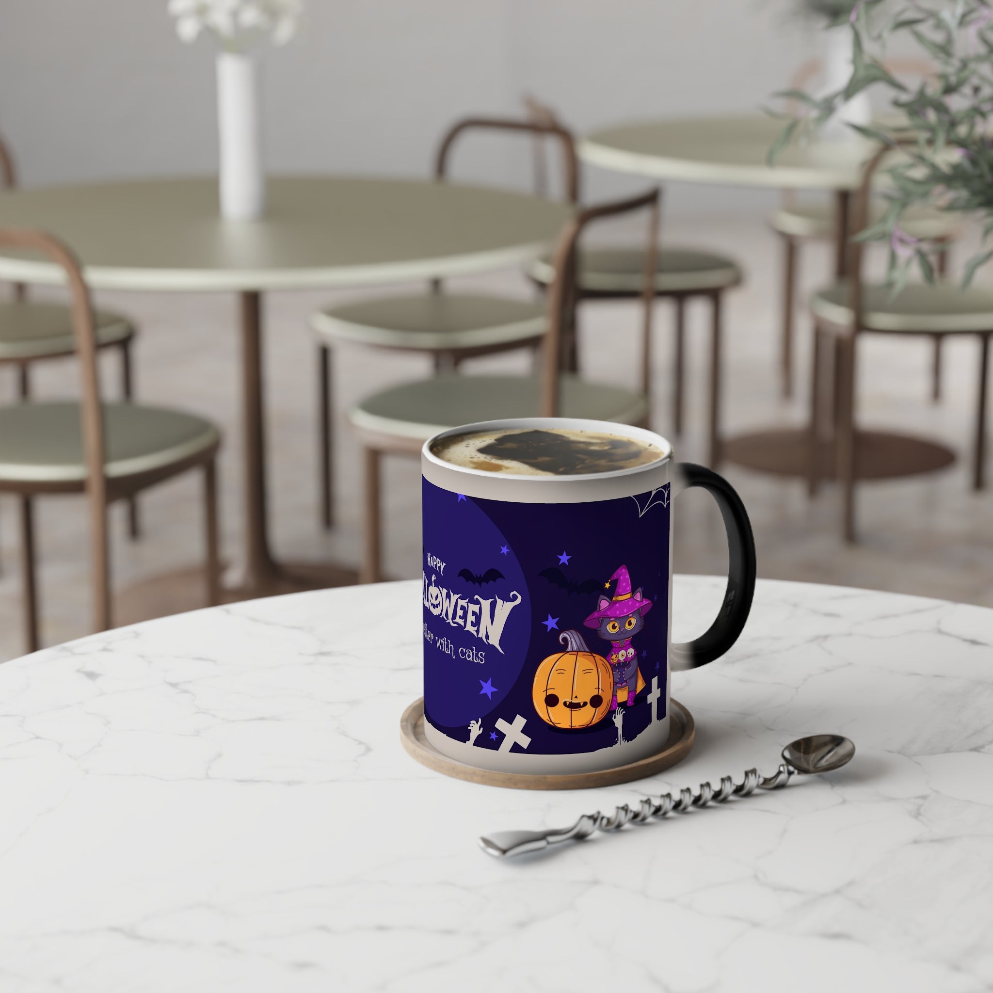 Happy Halloween with Witch's Cats | Color-Changing Mug