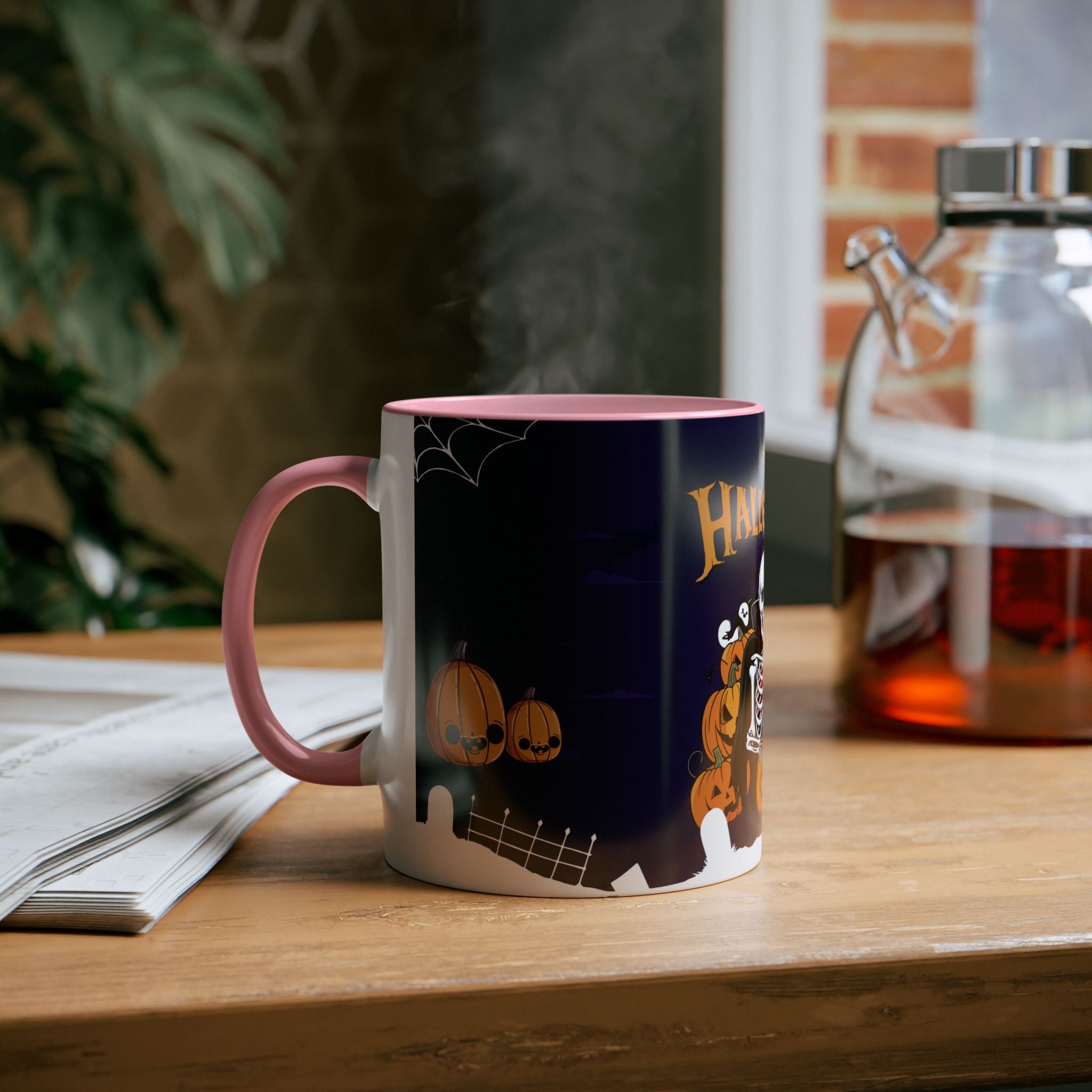 Halloween is Better with Skeleton | Two-Tone Coffee Mugs